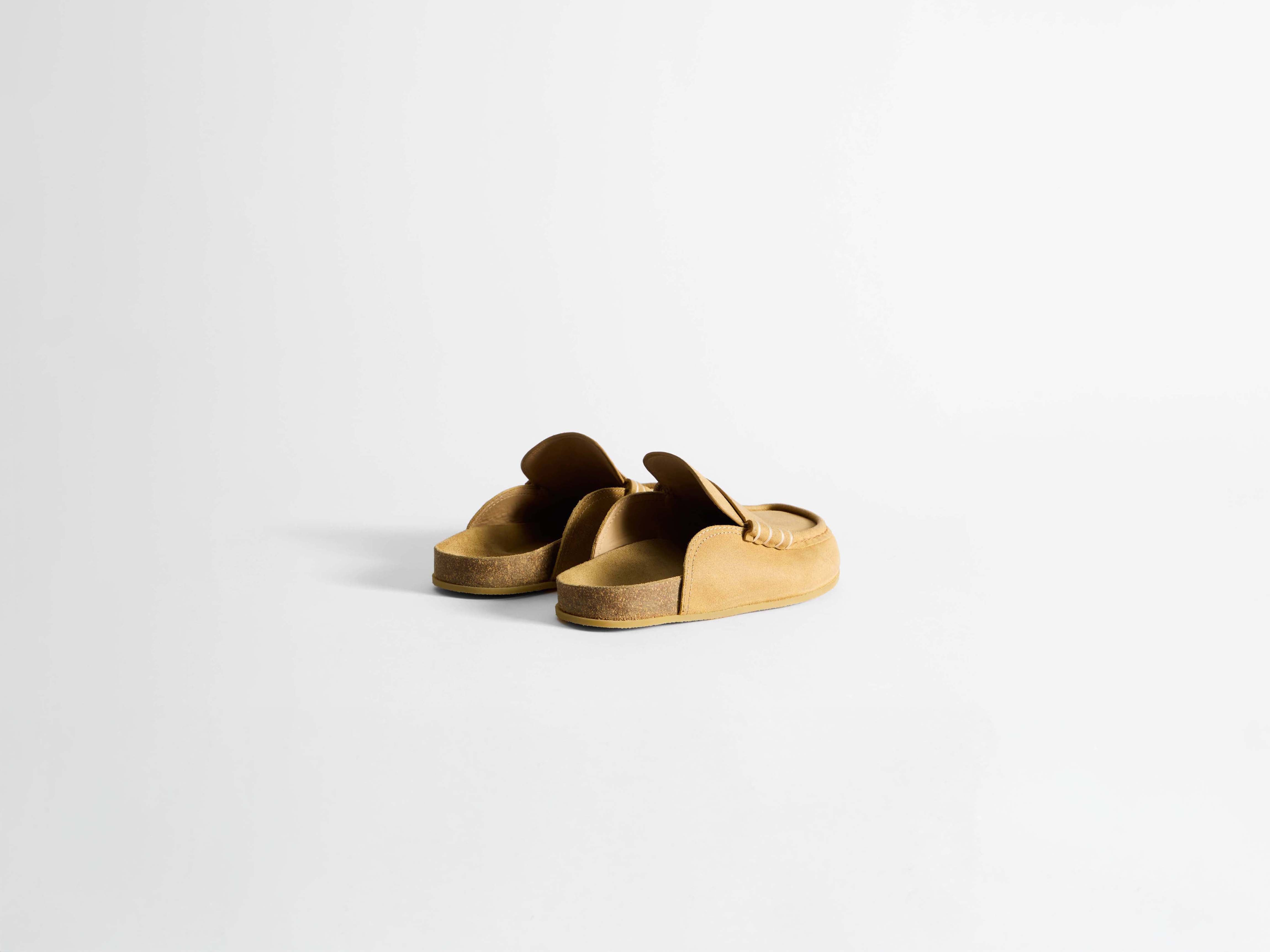 WOMENS STITCH LOAFER MULES IN MUSTARD - 3