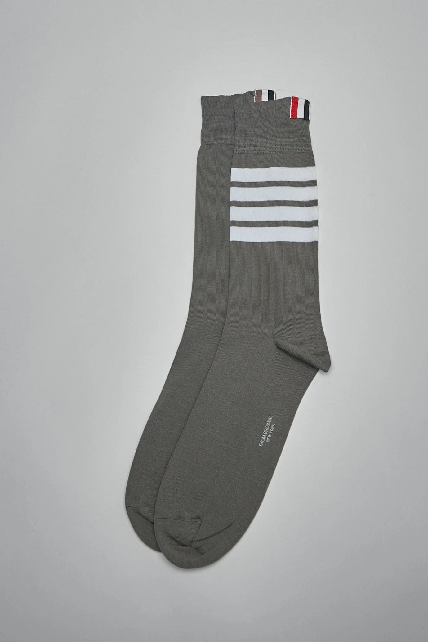 Mid Calf Socks W/ 4Bar In Lightweight Cotton - 1