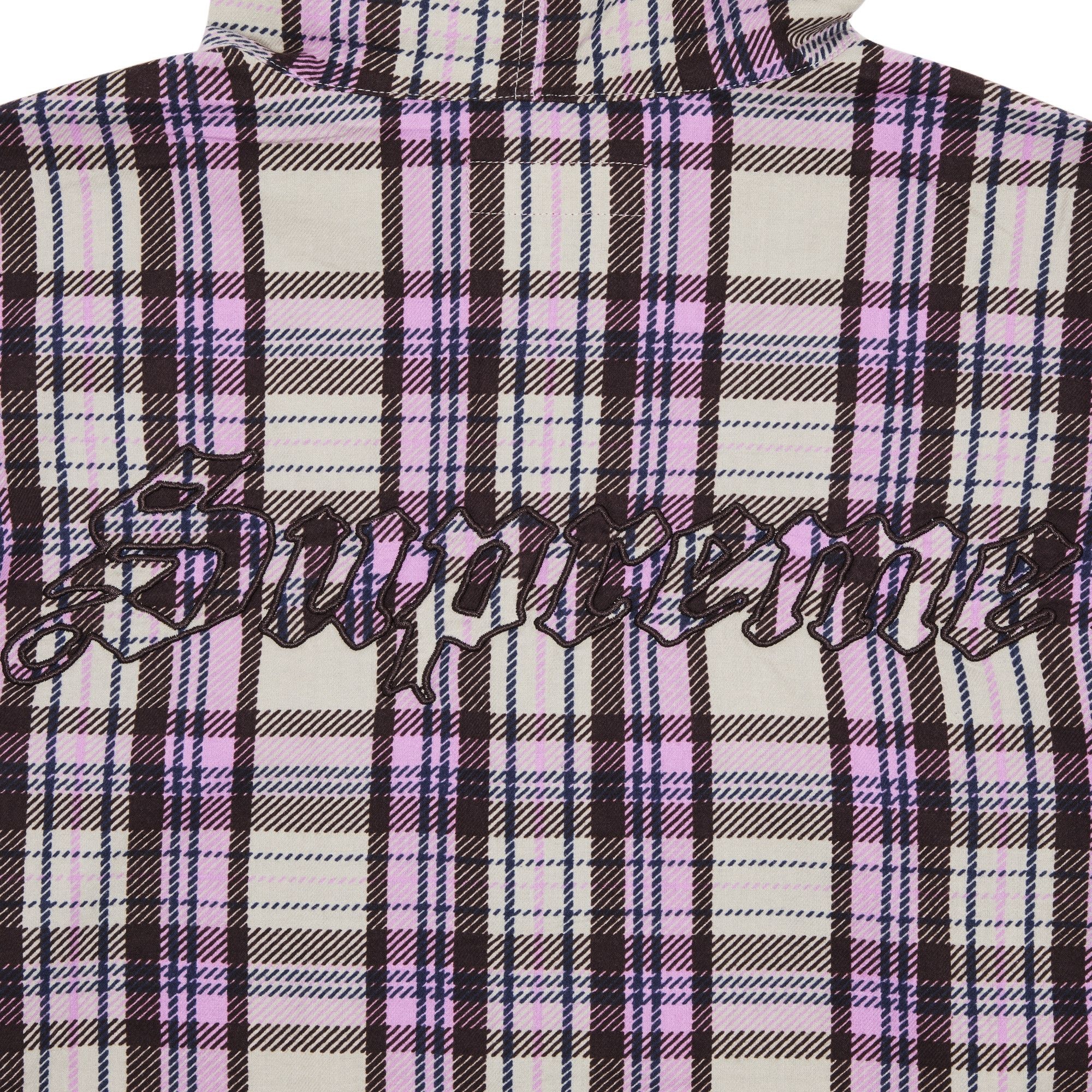 Supreme Printed Hooded Flannel Shirt 'Pink' - 3