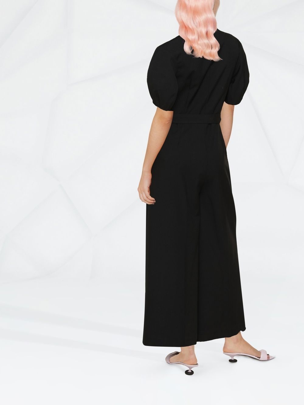 puff-sleeve zipped wide-leg jumpsuit - 3