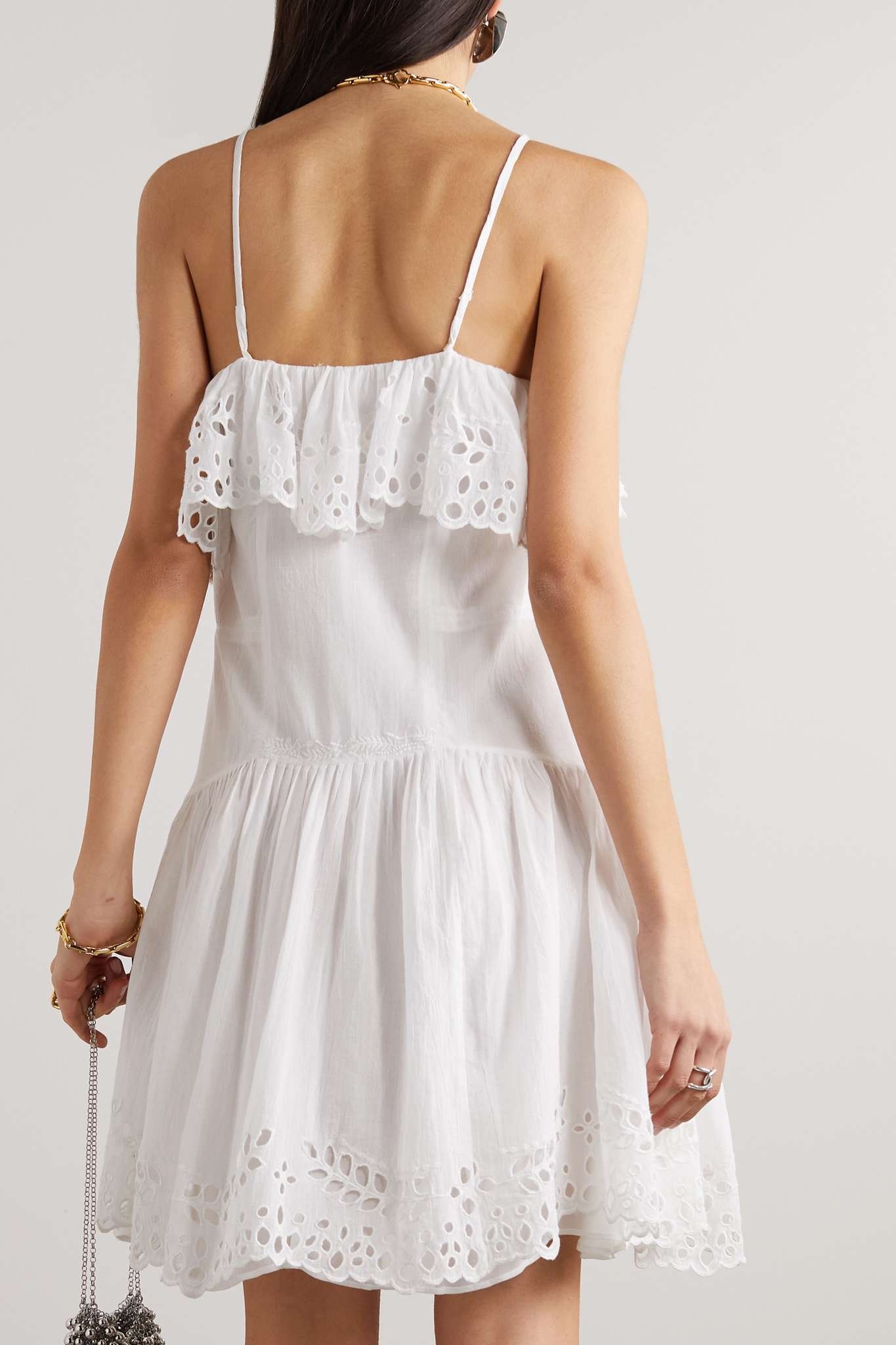 Keoly broderie anglaise-trimmed cotton-voile mini dress - 3