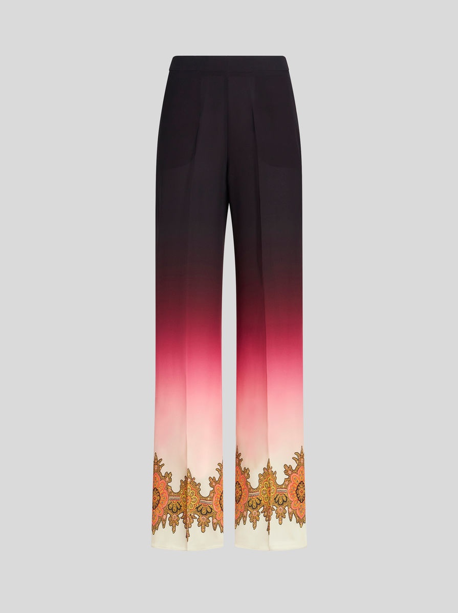 COLOUR SHADED CRÊPE DE CHINE PALAZZO TROUSERS - 5