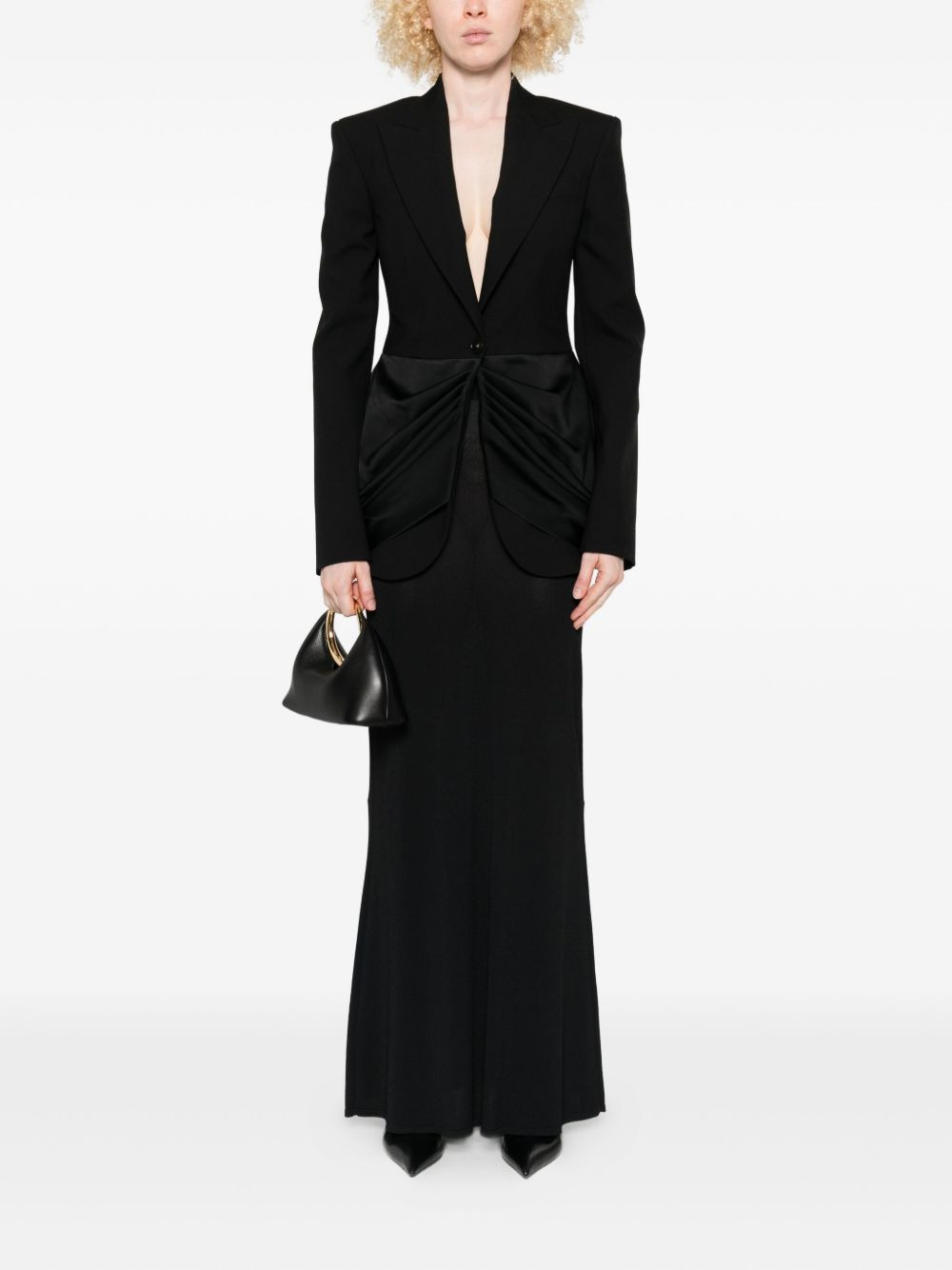 draped-front blazer - 2