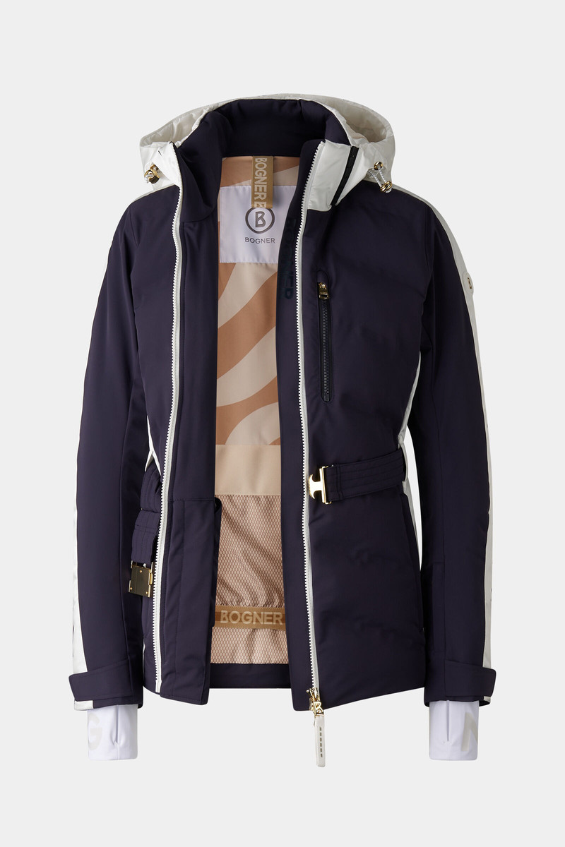 Kira quilted jacket in Navy blue/white 10