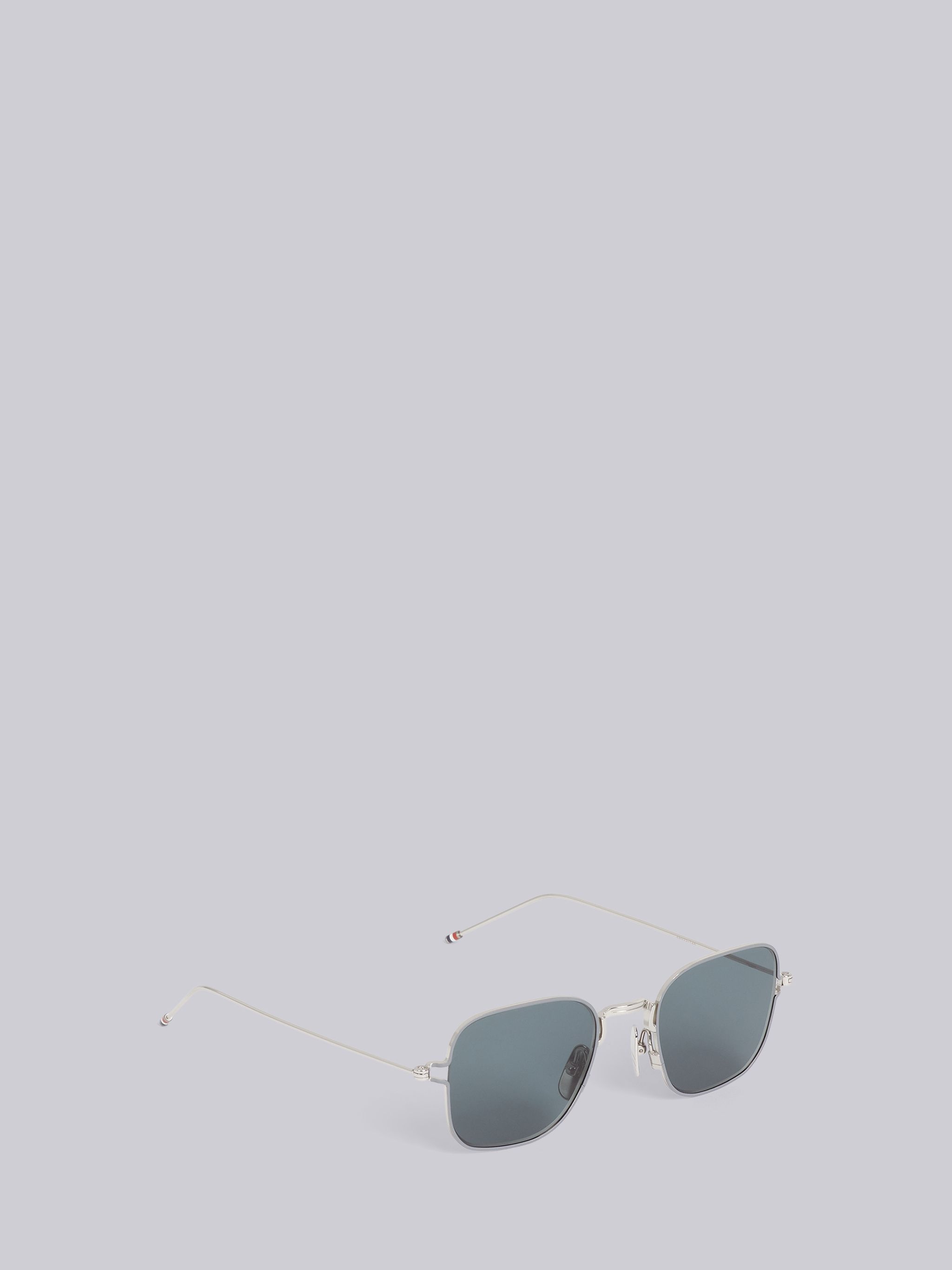 TB116 - Silver Thin Squared Sunglasses - 4