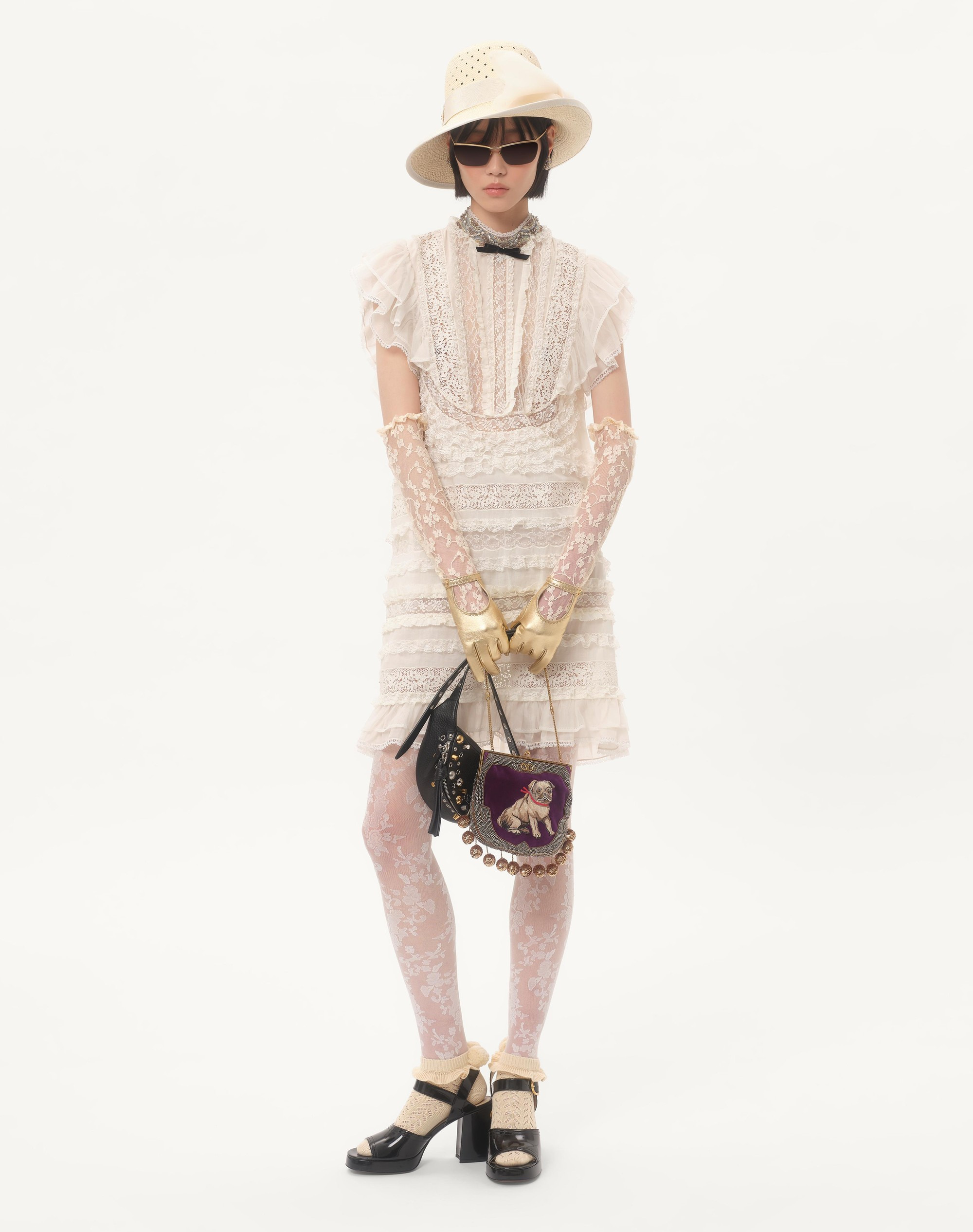 VALENTINO GARAVANI NELLCOTE FAIRYTALES VELVET CLUTCH WITH LE CHIEN DE LA MAISON EMBROIDERY - 2