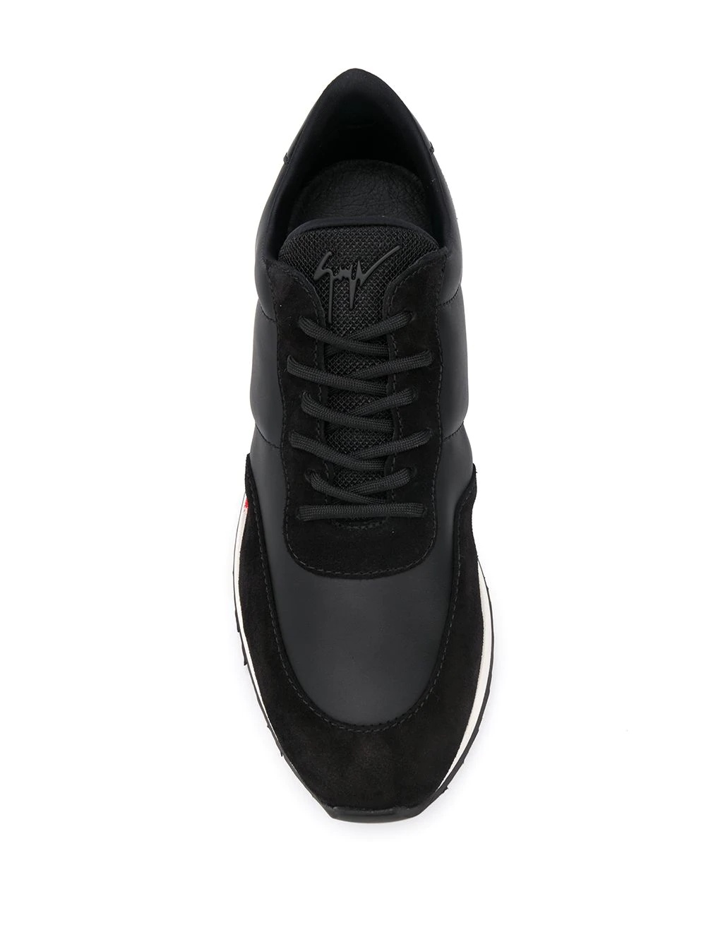 low top panelled sneakers - 4