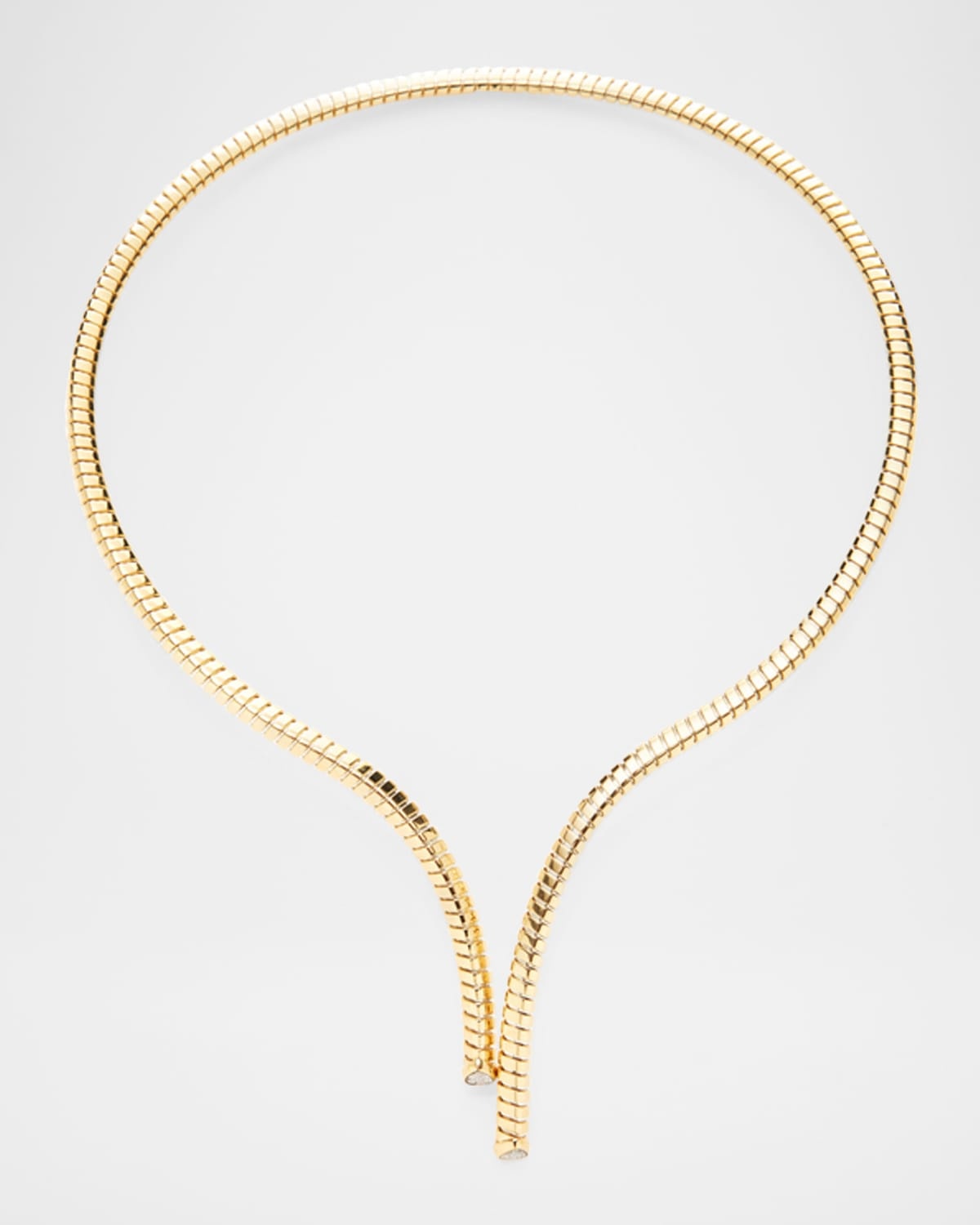 18K Yellow Gold Trisolina Pave Diamond Necklace - 1