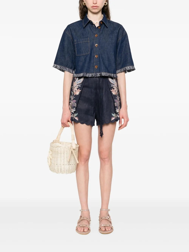 Zimmermann RHIANNON FRINGE DENIM SHIRT outlook