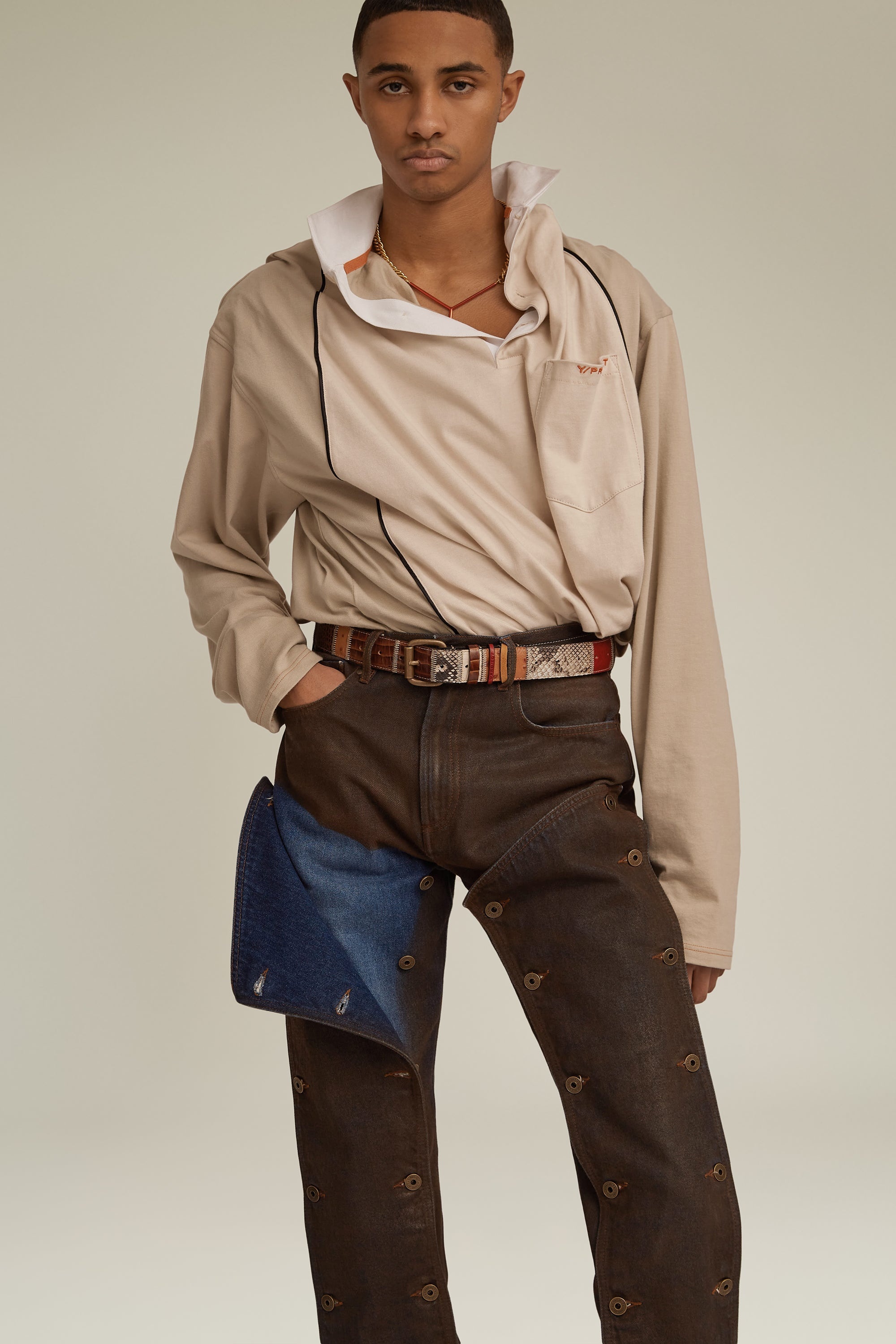 Button Panel Jeans - 3