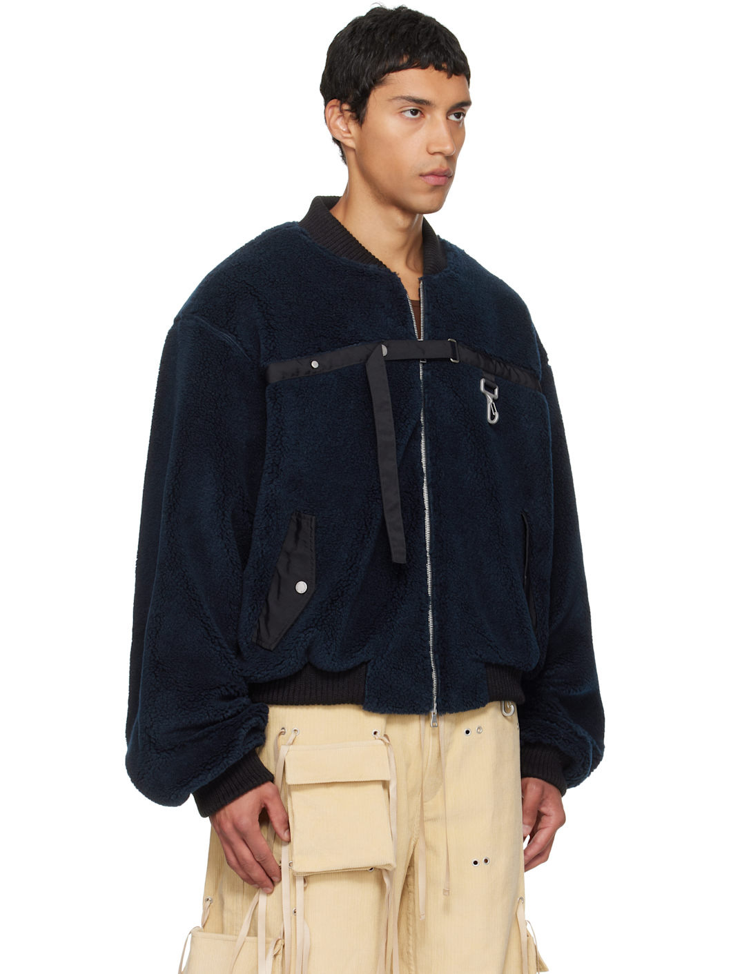 Navy Sherpa Fleece Bomber jacket - 2