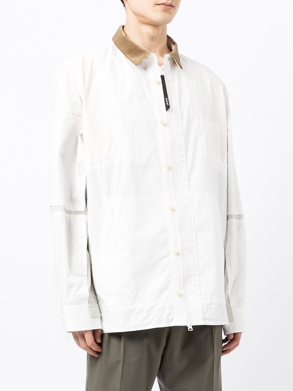 poplin panelled zipped jacket - 3