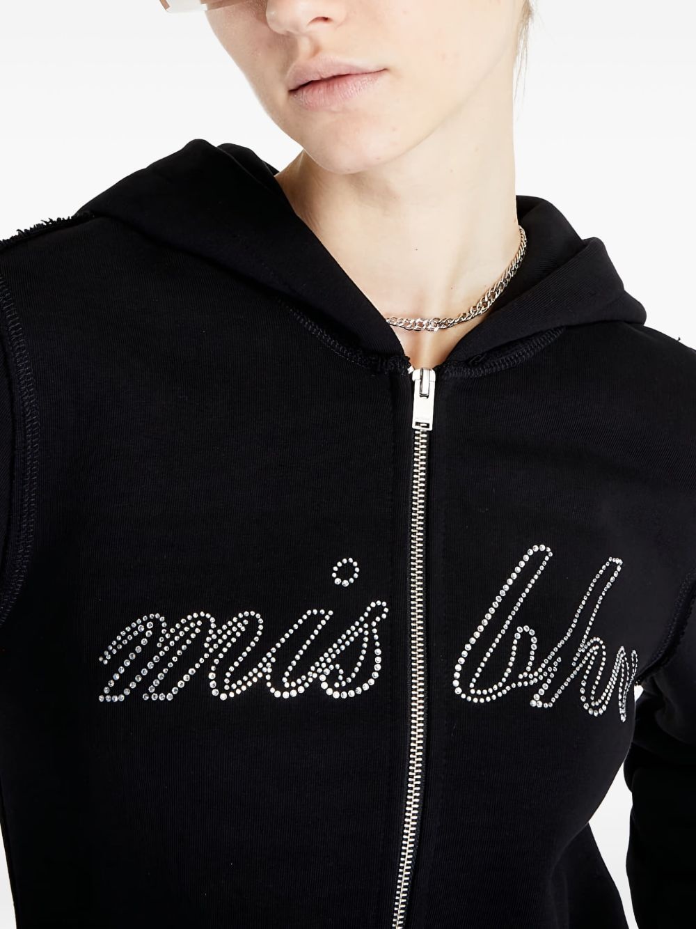 crystal-embellished hoodie - 4