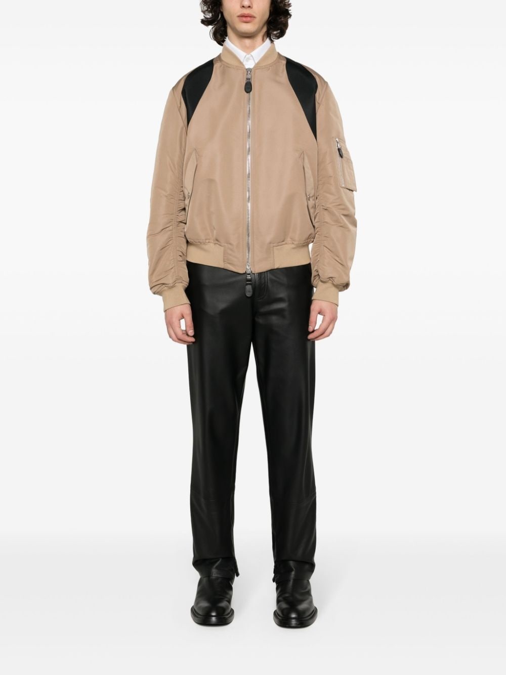 contrasting-panel bomber jacket - 2