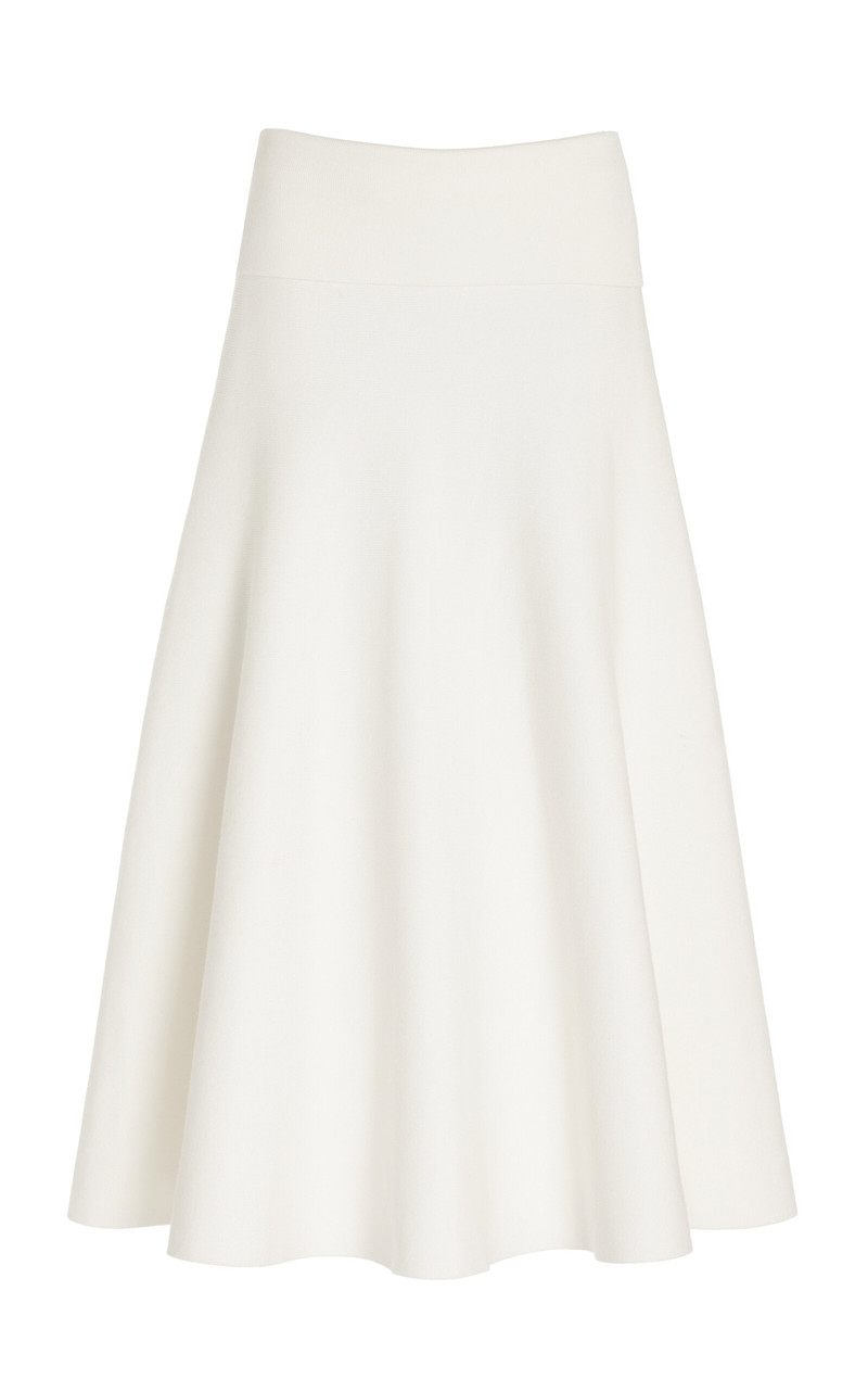 Exclusive Gabrielle Knit Midi Skirt white 1
