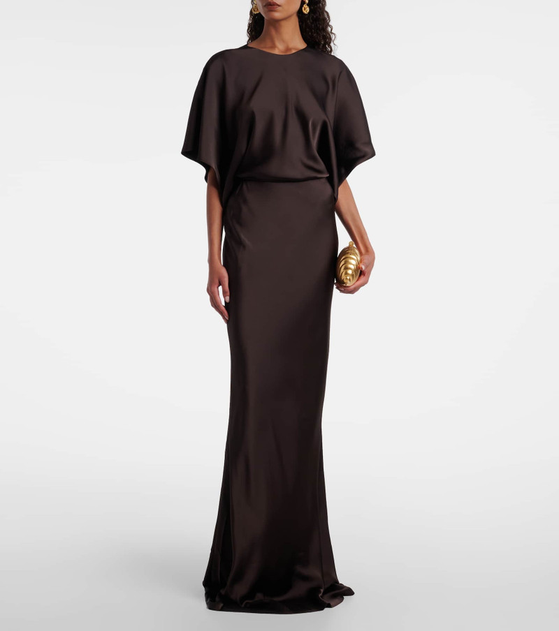 NORMA KAMALI Obie draped satin gown outlook