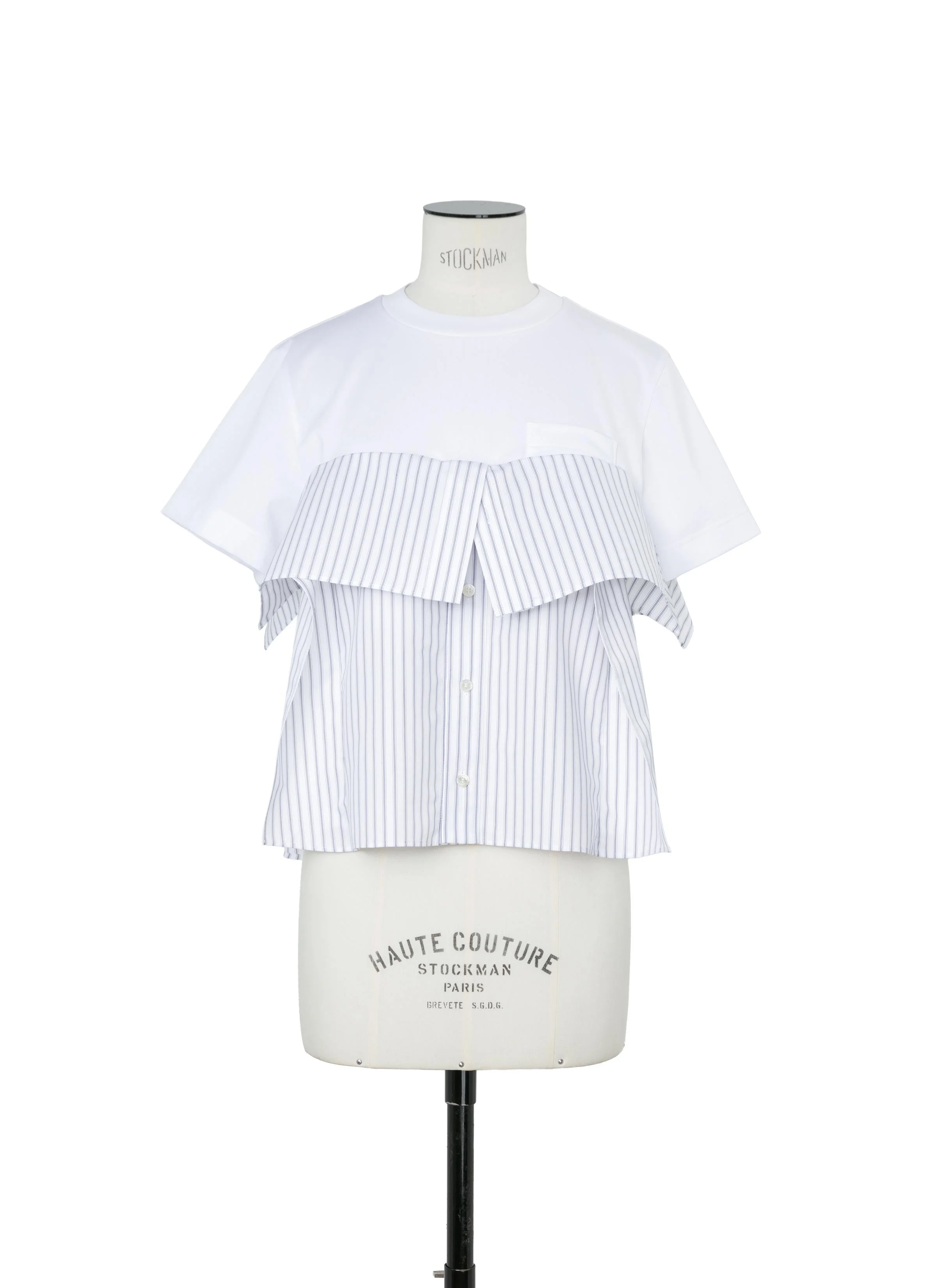 sacai Poplin x Cotton Jersey T-Shirt - 26-08627-135 | REVERSIBLE