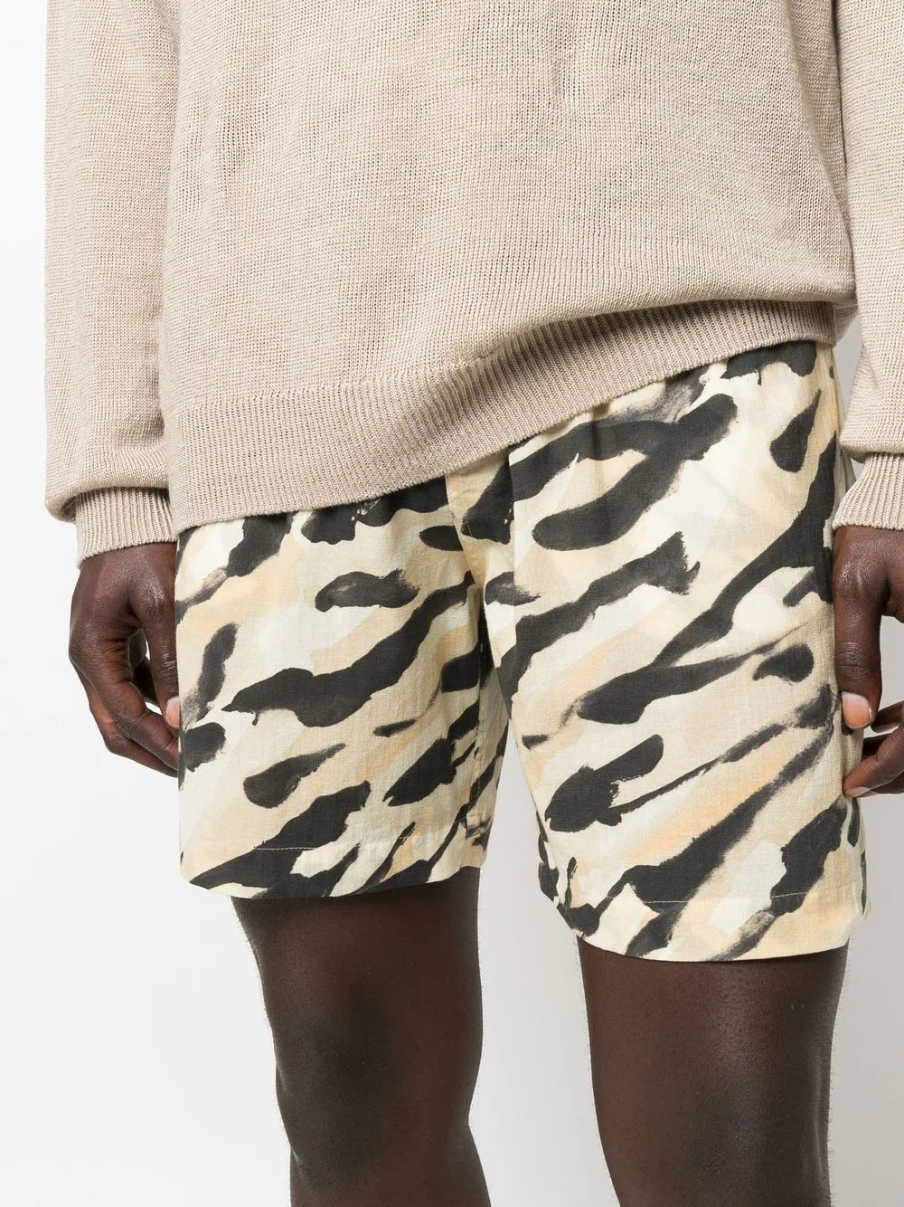 animal-print organic-cotton shorts - 5