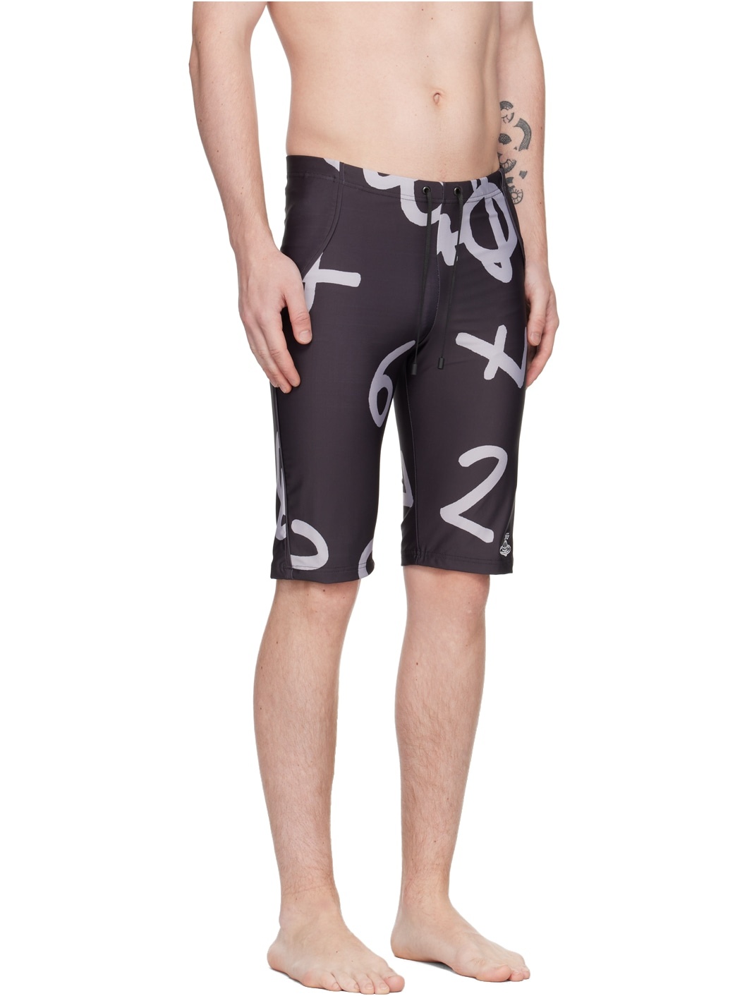 Black Printed Swim Shorts - 2