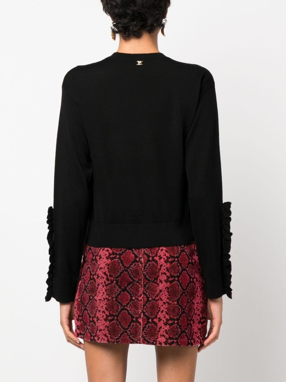 ruffled long-sleeve wool jumper - 4