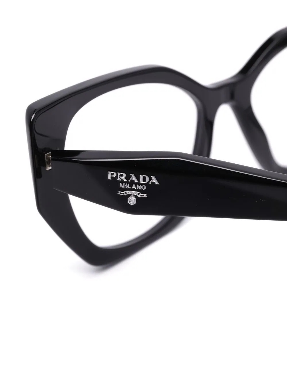 cat eye-frame logo-embossed glasses - 3