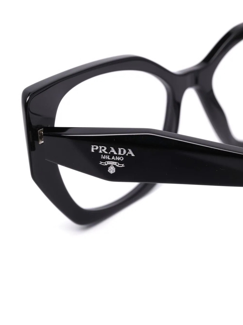 cat eye-frame logo-embossed glasses 3