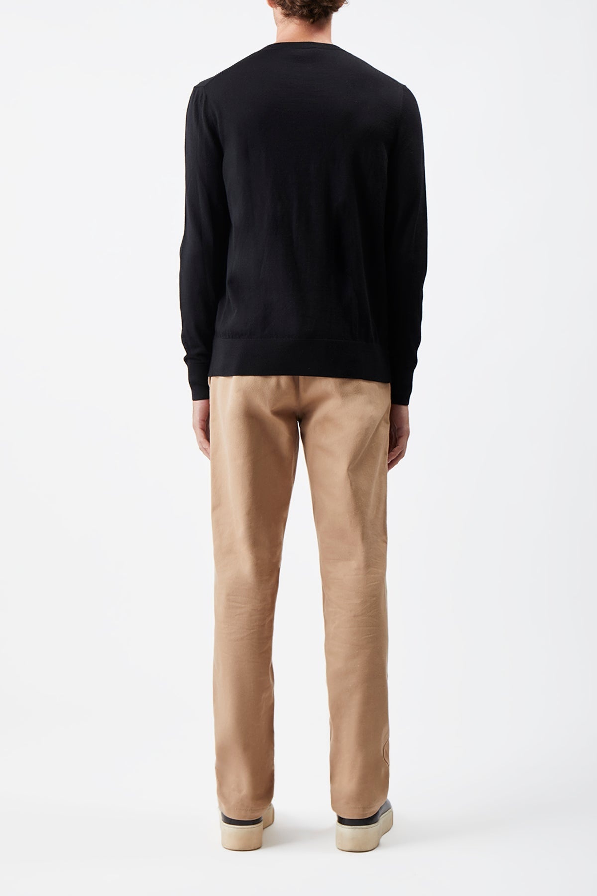 Palco Knit Crewneck in Black Merino Wool - 5