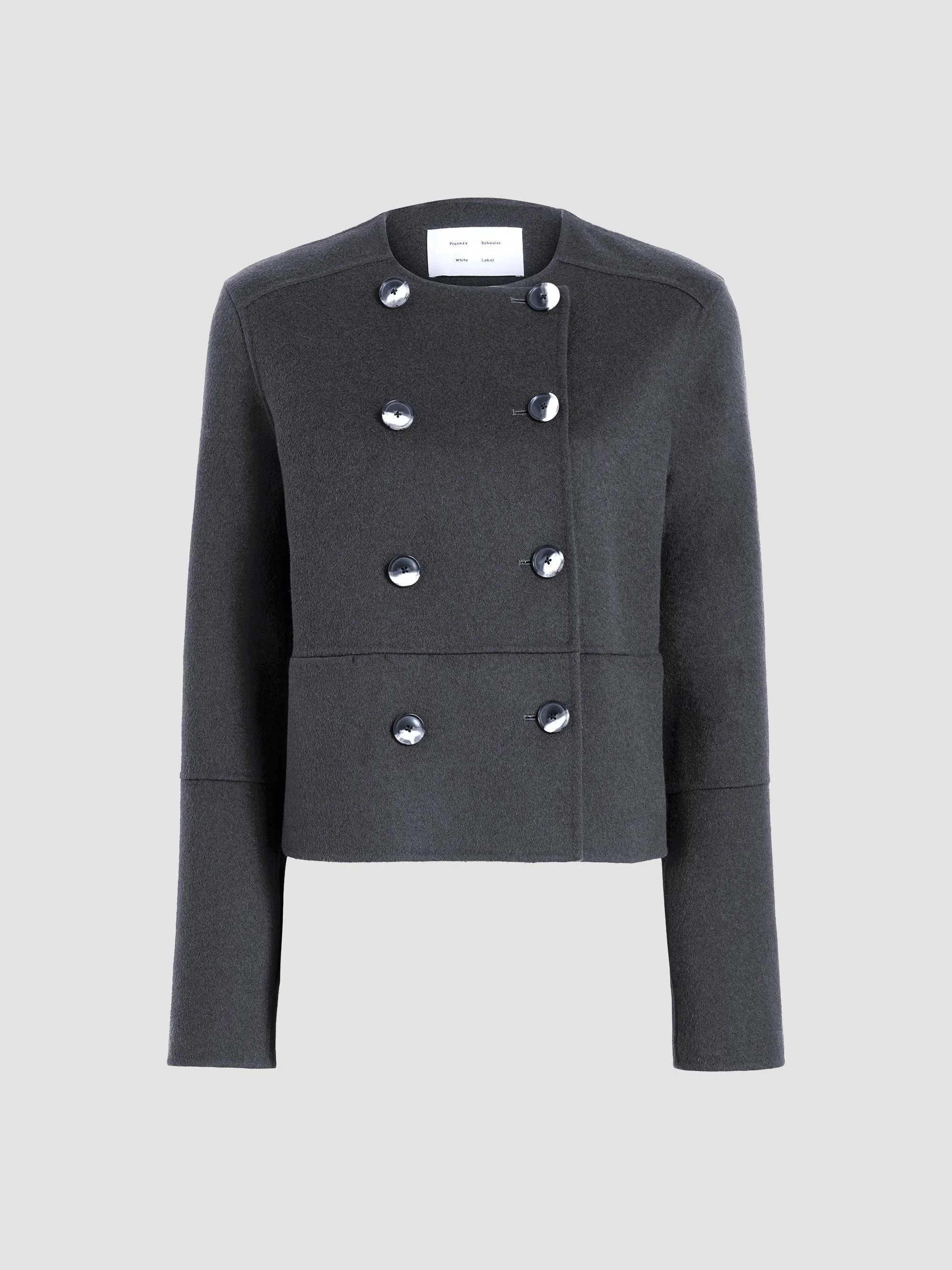 Women's Courtney Double-Face Melton-Wool-Blend Jacket - Charcoal Melange - 1