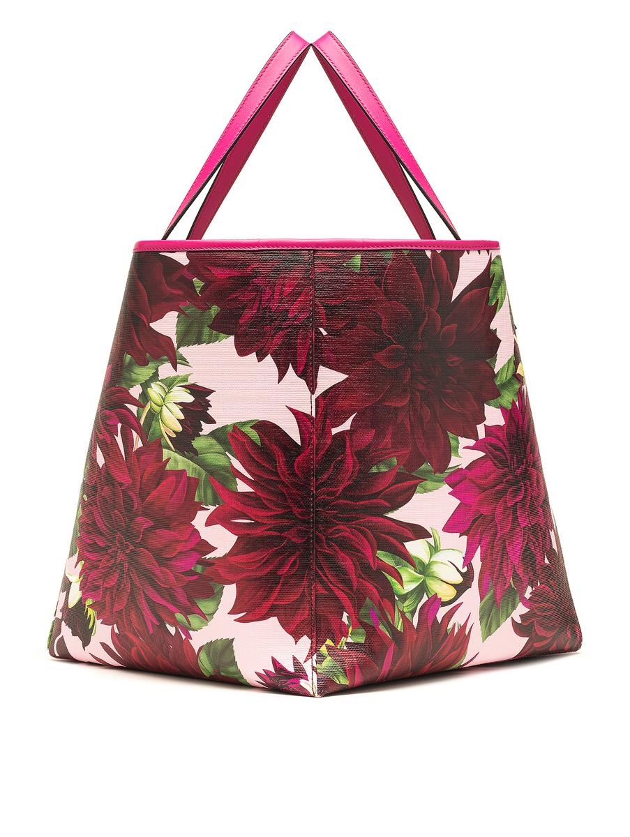 MEDIUM DAHLIA PRINTED SQUARE TOTE - 4