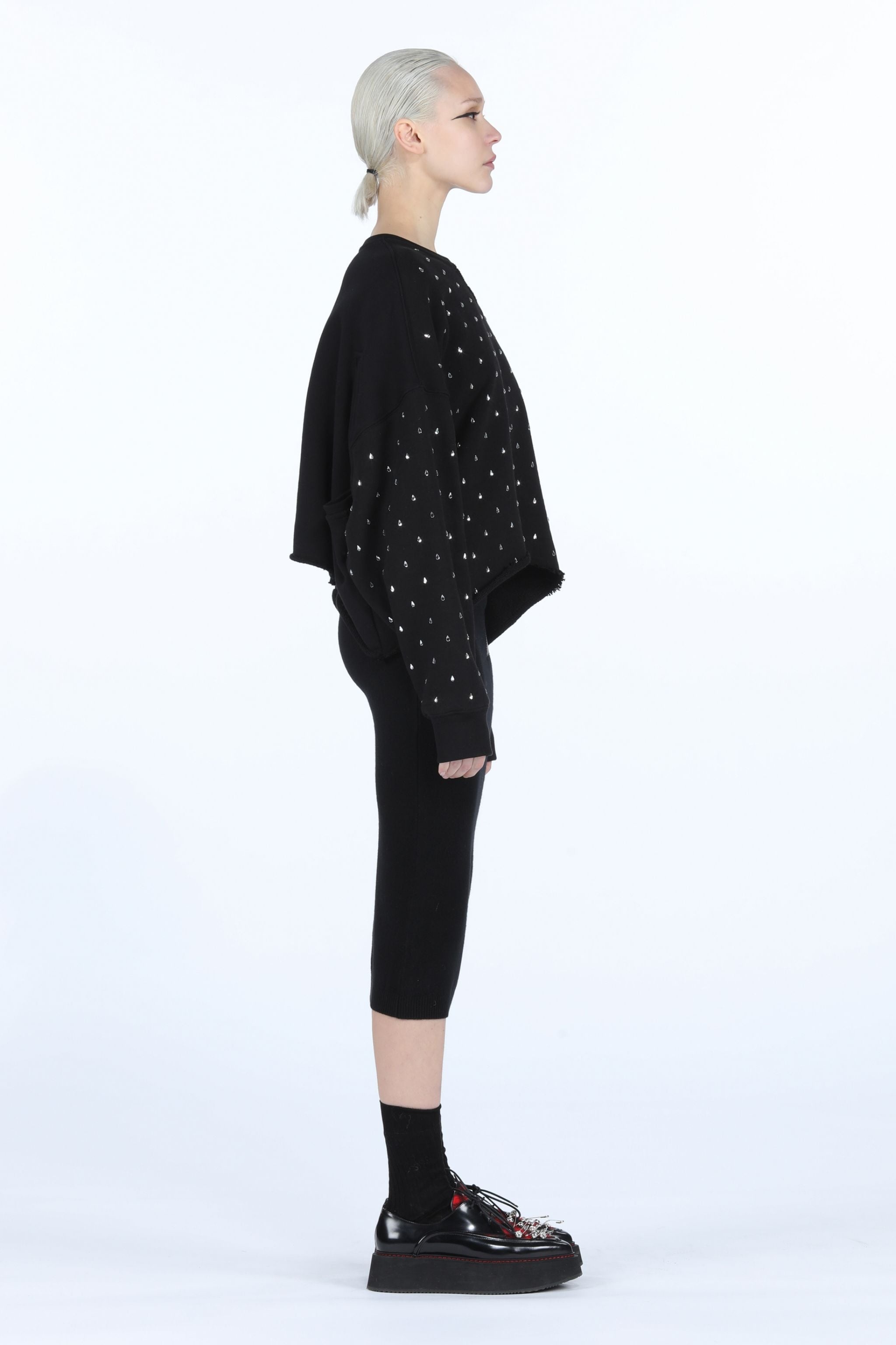 CRYSTAL-EMBELLISHED CUT-OUT SWEATSHIRT - 4