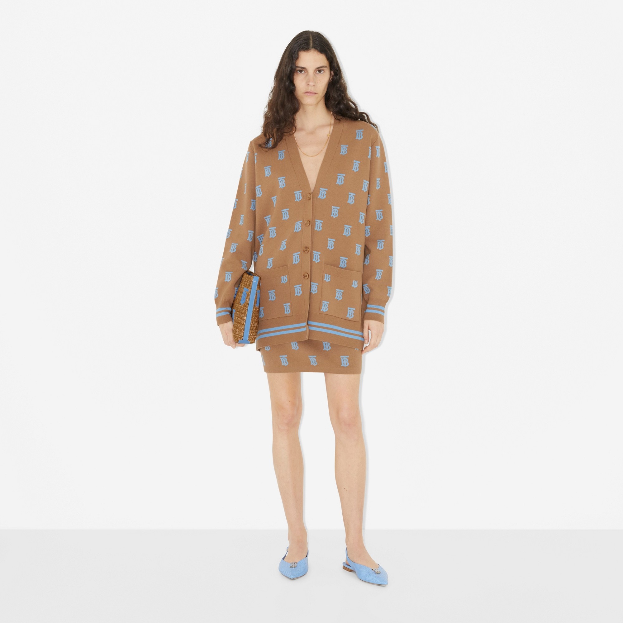 Monogram Wool Silk Blend Jacquard Mini Skirt - 2