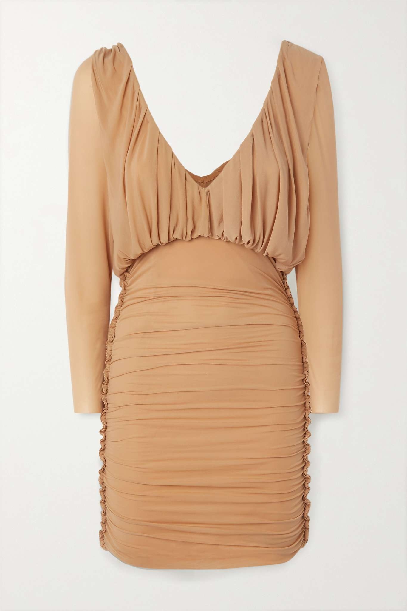 Ruched stretch-jersey mini dress - 1
