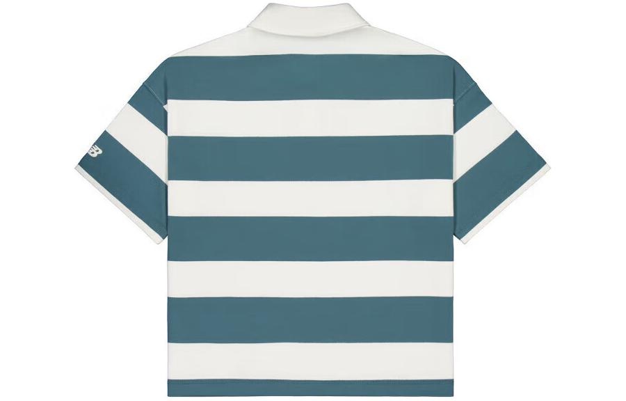 (WMNS) New Balance Striped Polo Shirt 'Green' NFE22412-GRN - 2