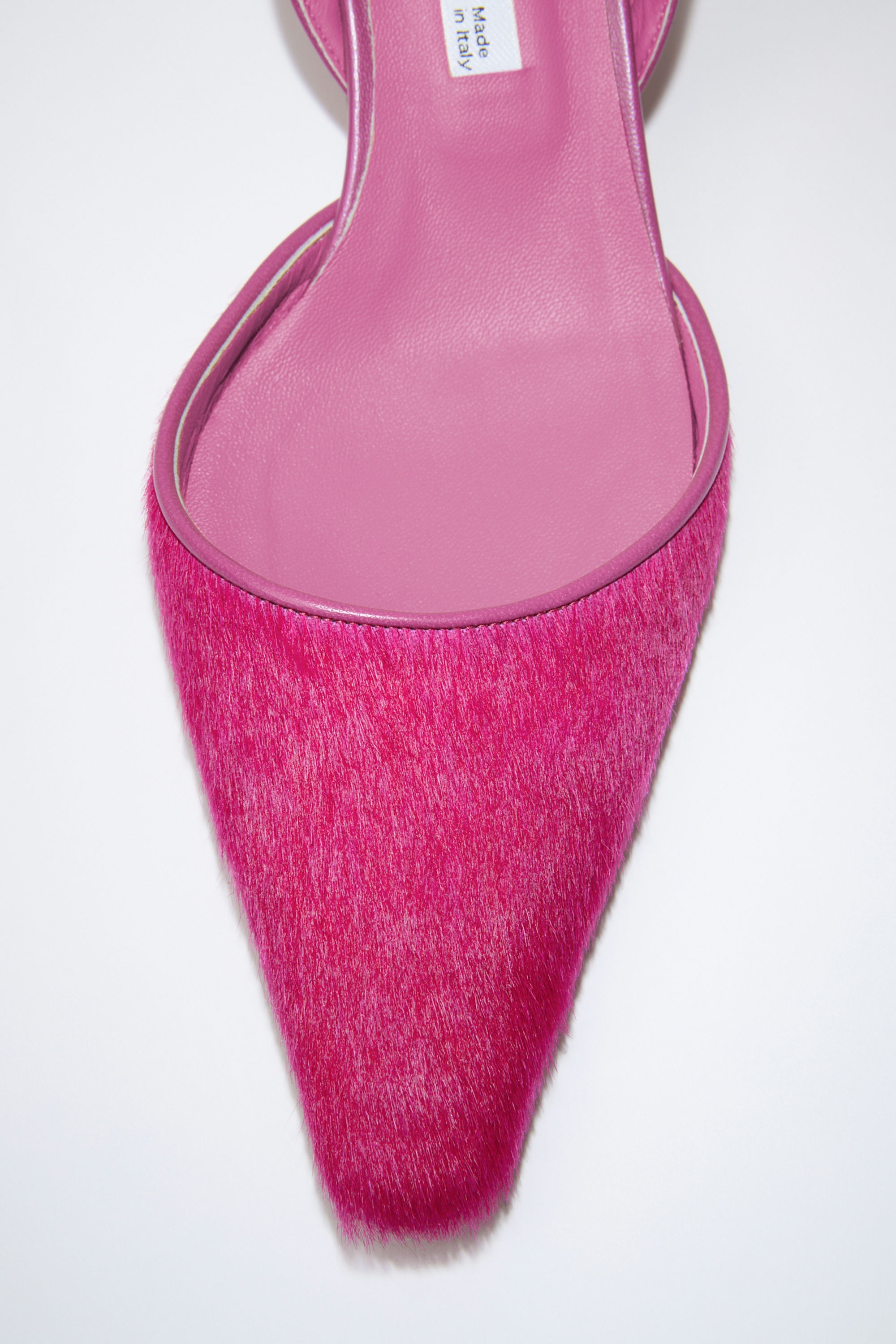 Hairy leather slingback pumps - Fuchsia pink - 5