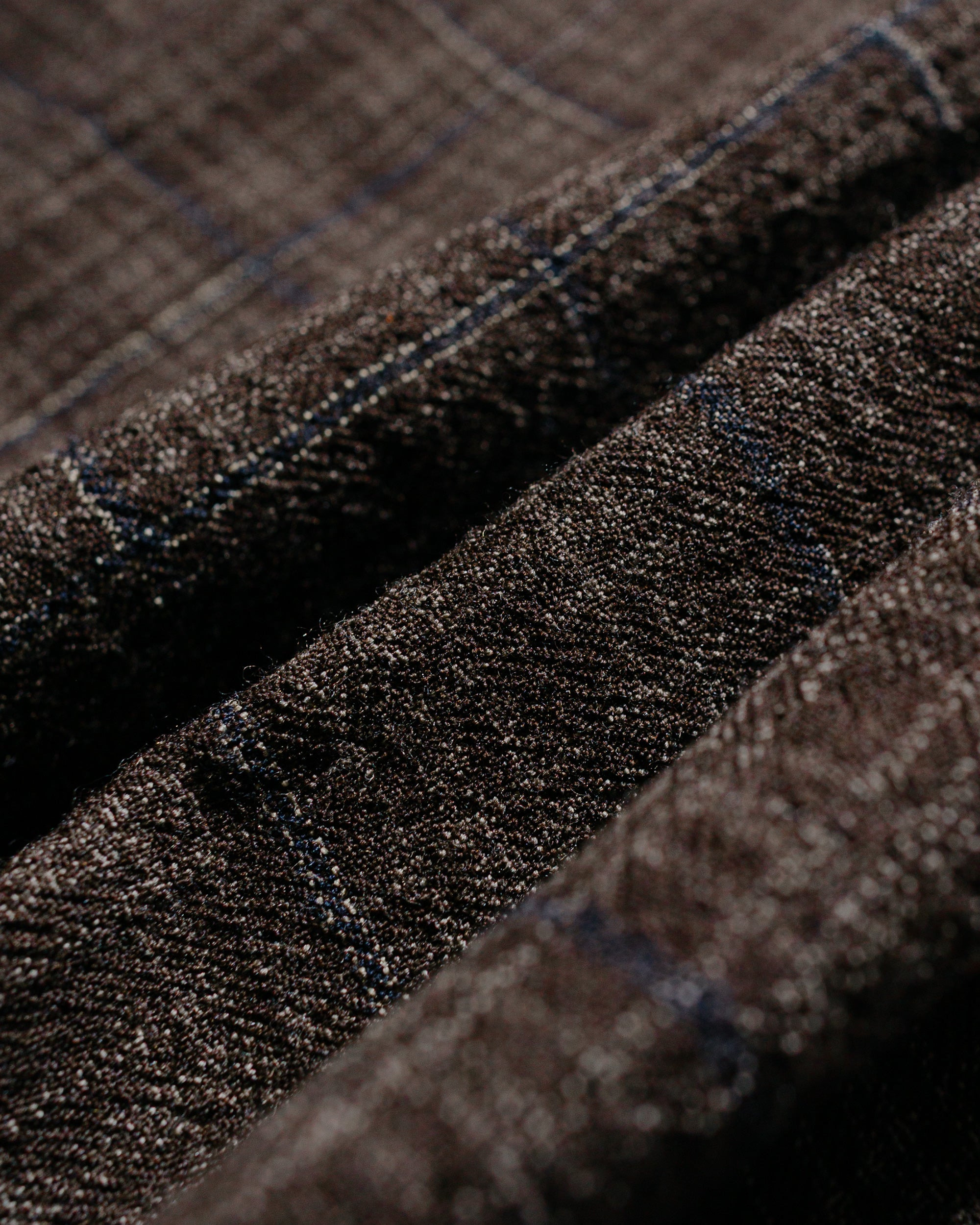 Elastic Pant Kasuri Wool Check Brown/Beige/Navy - 6
