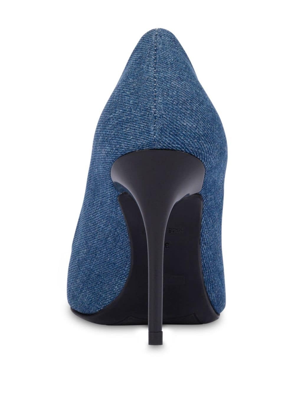 logo print denim pumps - 3