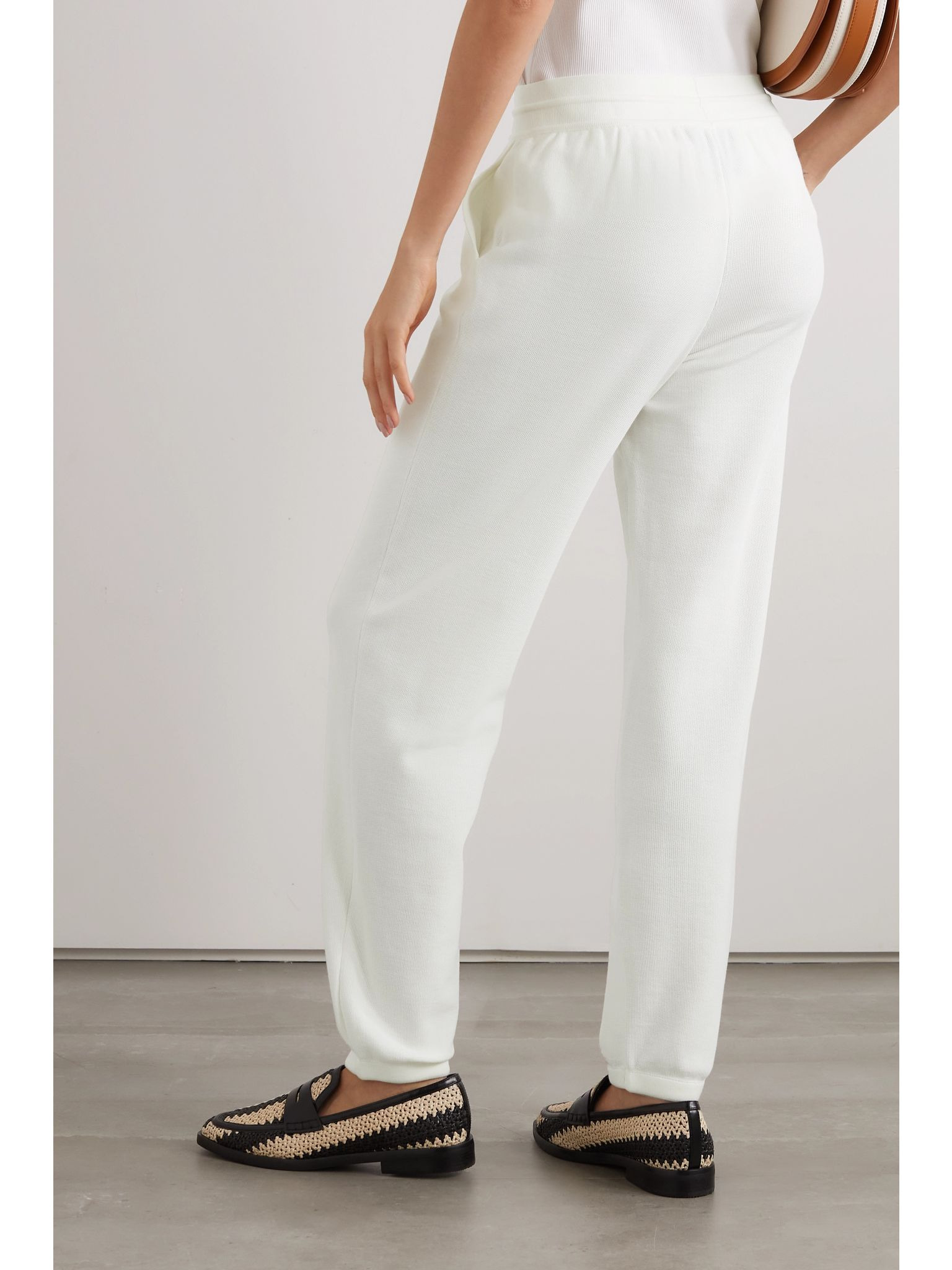 Paraggi cotton tapered track pants White - 3