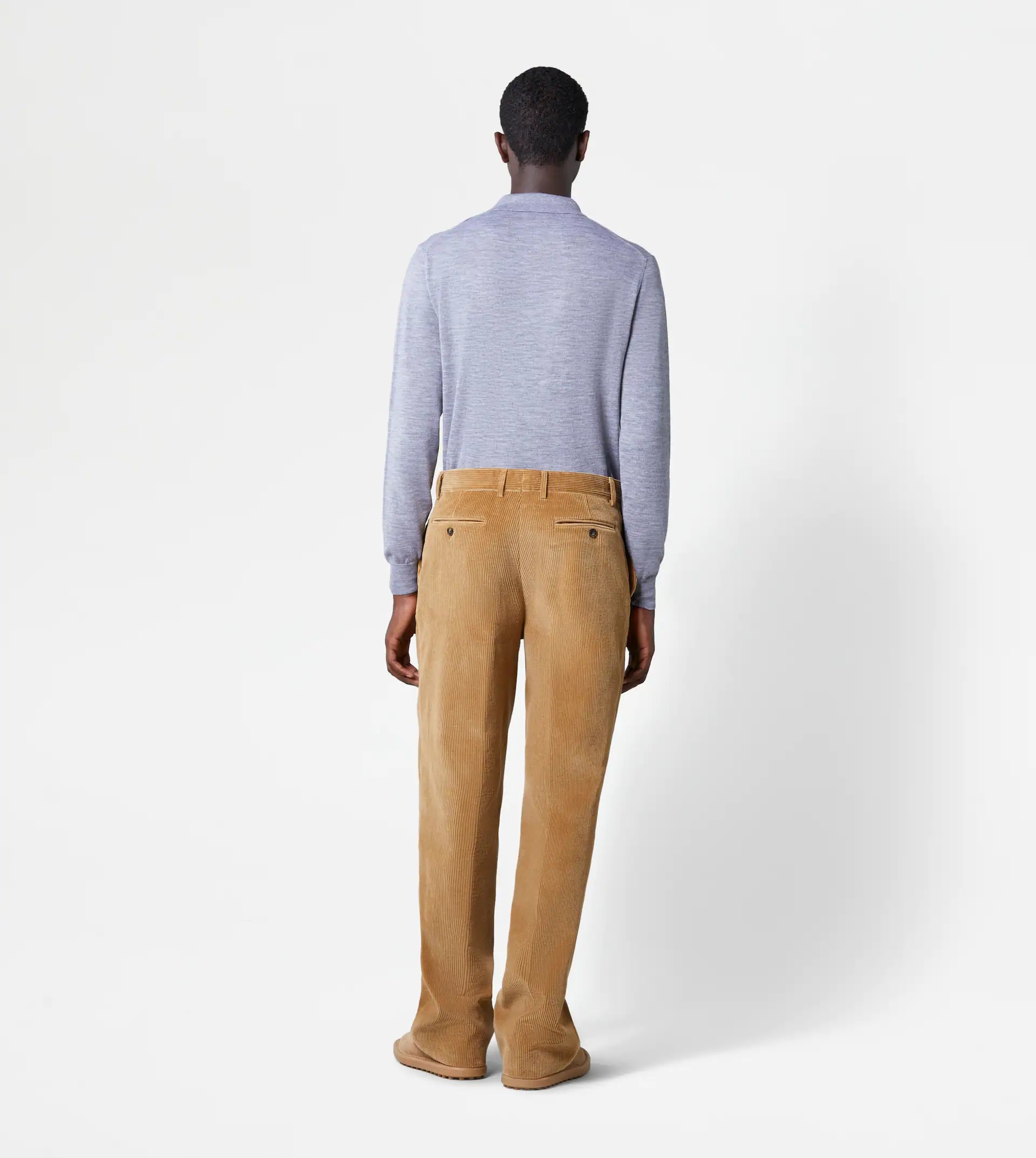 BAGGY TROUSERS IN VELVET - BEIGE - 3