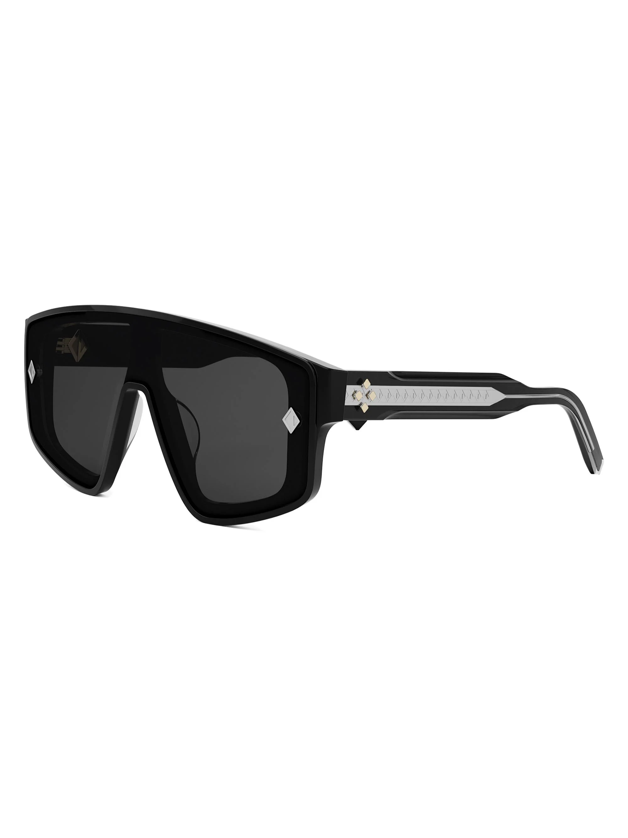 Men's CD Diamond M1U Mask Sunglasses - Black Dark Grey - 1