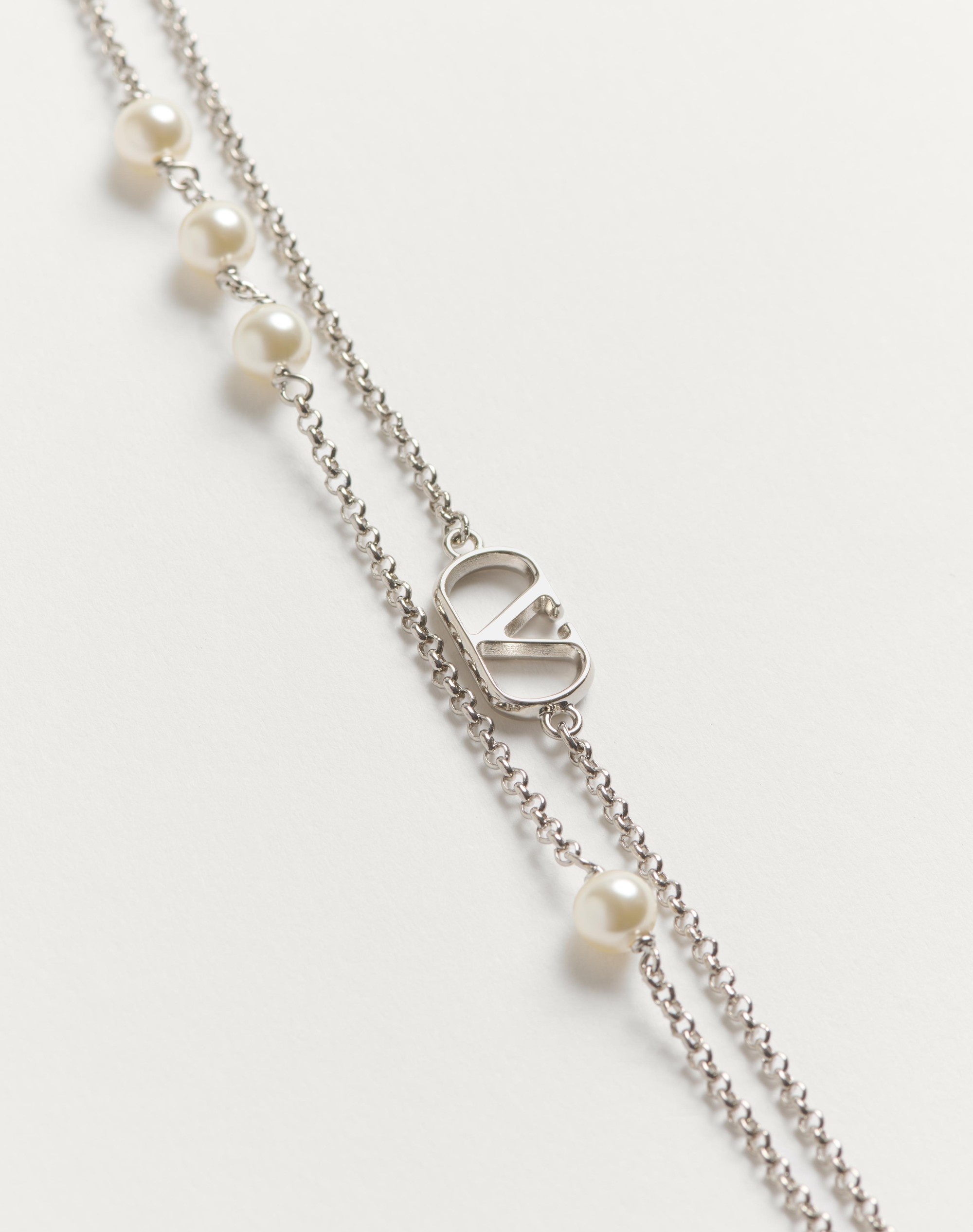 VLOGO SIGNATURE METAL NECKLACE WITH SWAROVSKI® PEARLS - 4