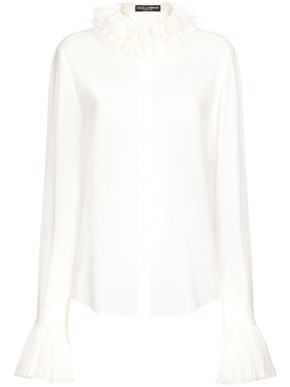 ruffled silk-blend shirt - 1