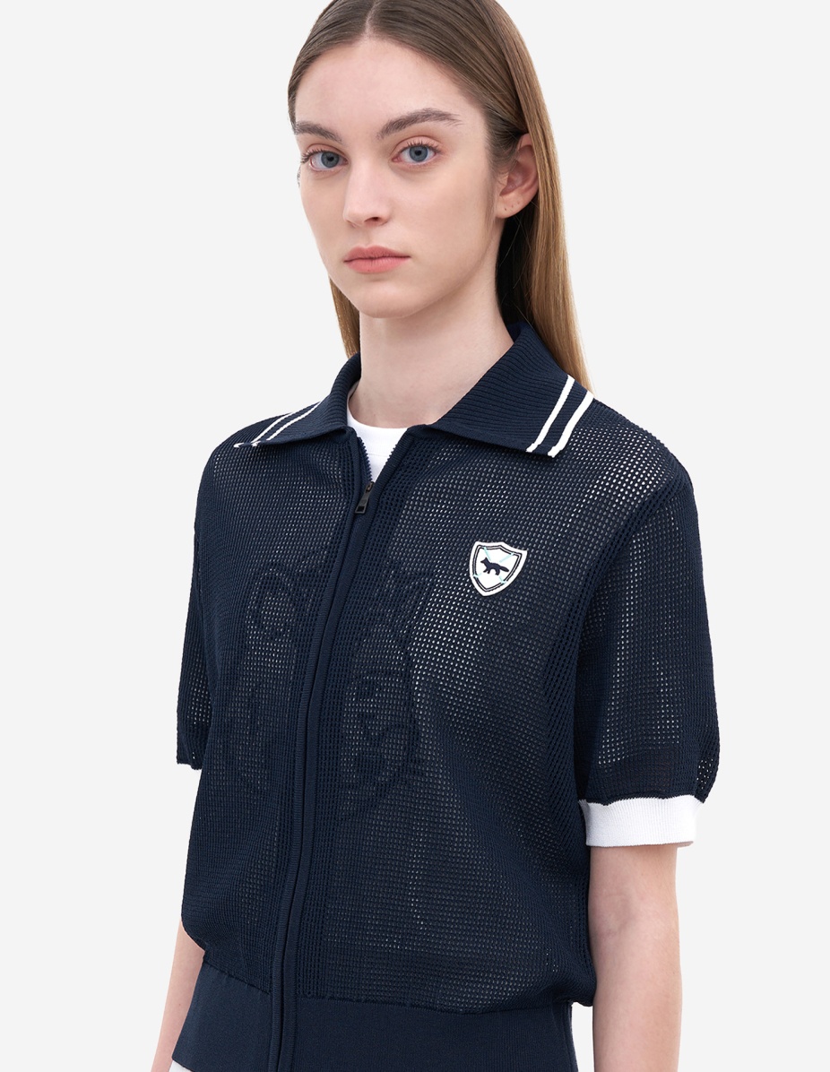 Women Crest Logo Half Sleeve Cardigan - 5