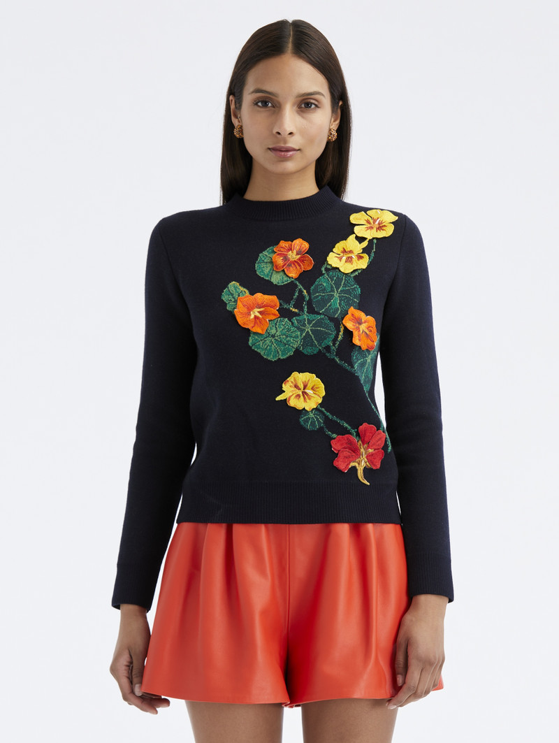 NASTURTIUM EMBROIDERED PULLOVER 1