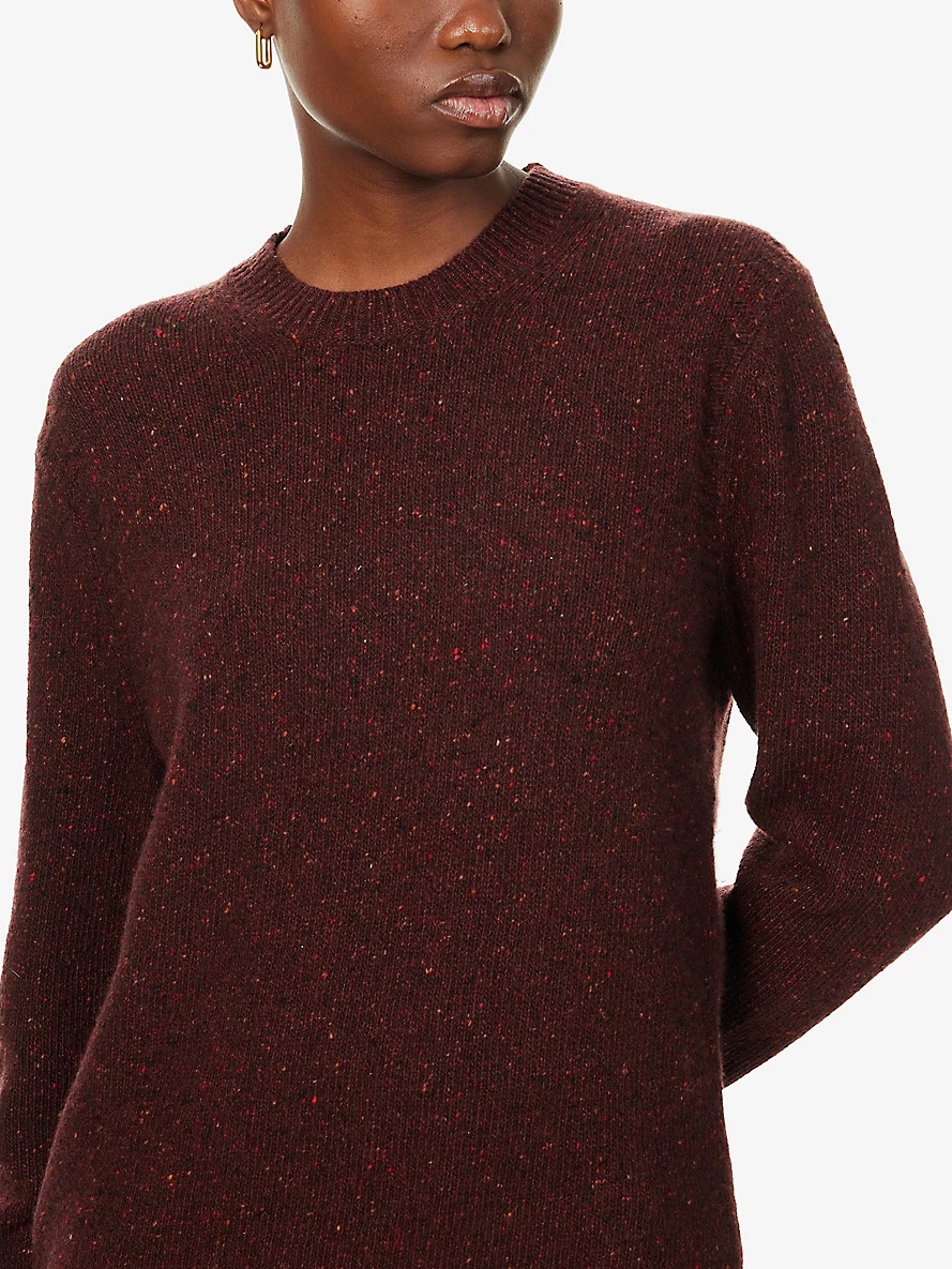 Crewneck long-sleeve recycled-cashmere blend knit jumper - 5