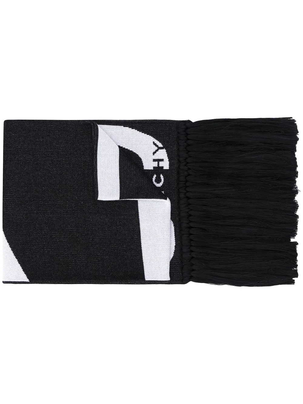 logo-jacquard cotton scarf - 1