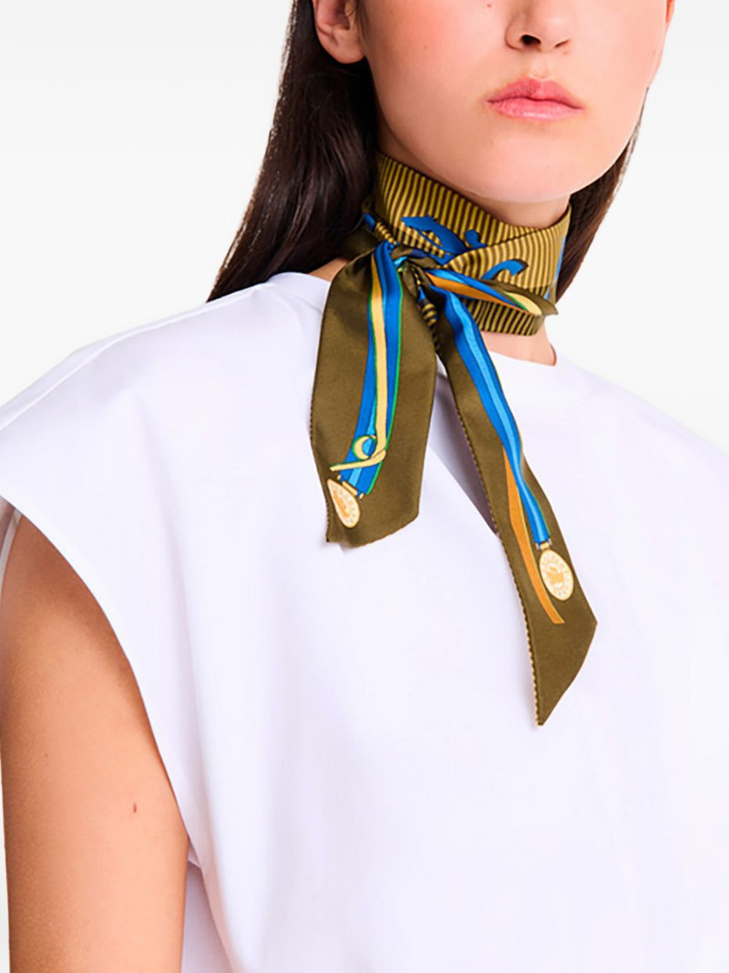 Longchamp logo print scarf outlook