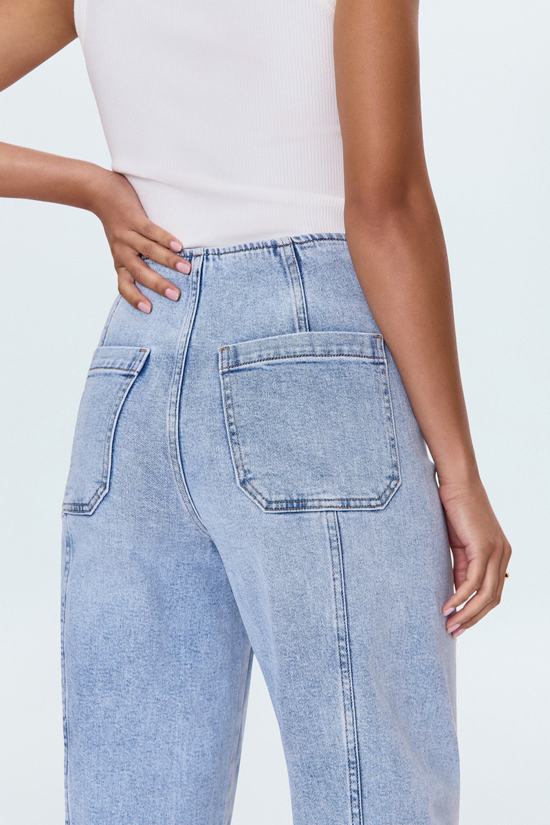 BLAIR HIGH RISE SEAMED BARREL JEAN - PRISTINE 5