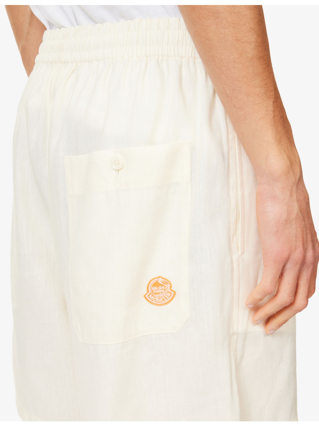 Moncler x Gilga Farm By Donald Glover Logo-Patch Relaxed-Fit Linen-Blend Shorts - 5