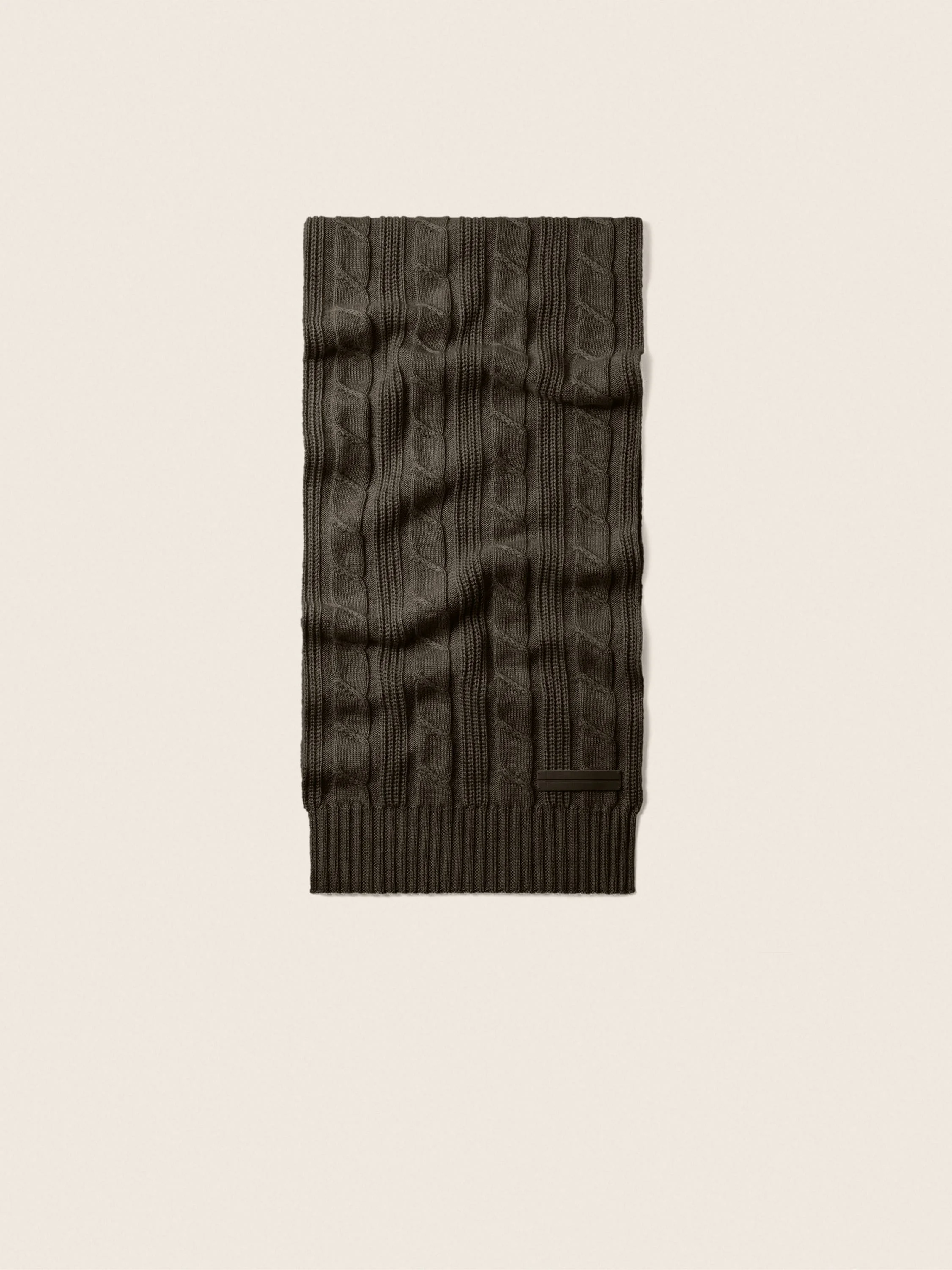 DARK OLIVE GREEN MÉLANGE OASI CASHMERE SCARF - 1