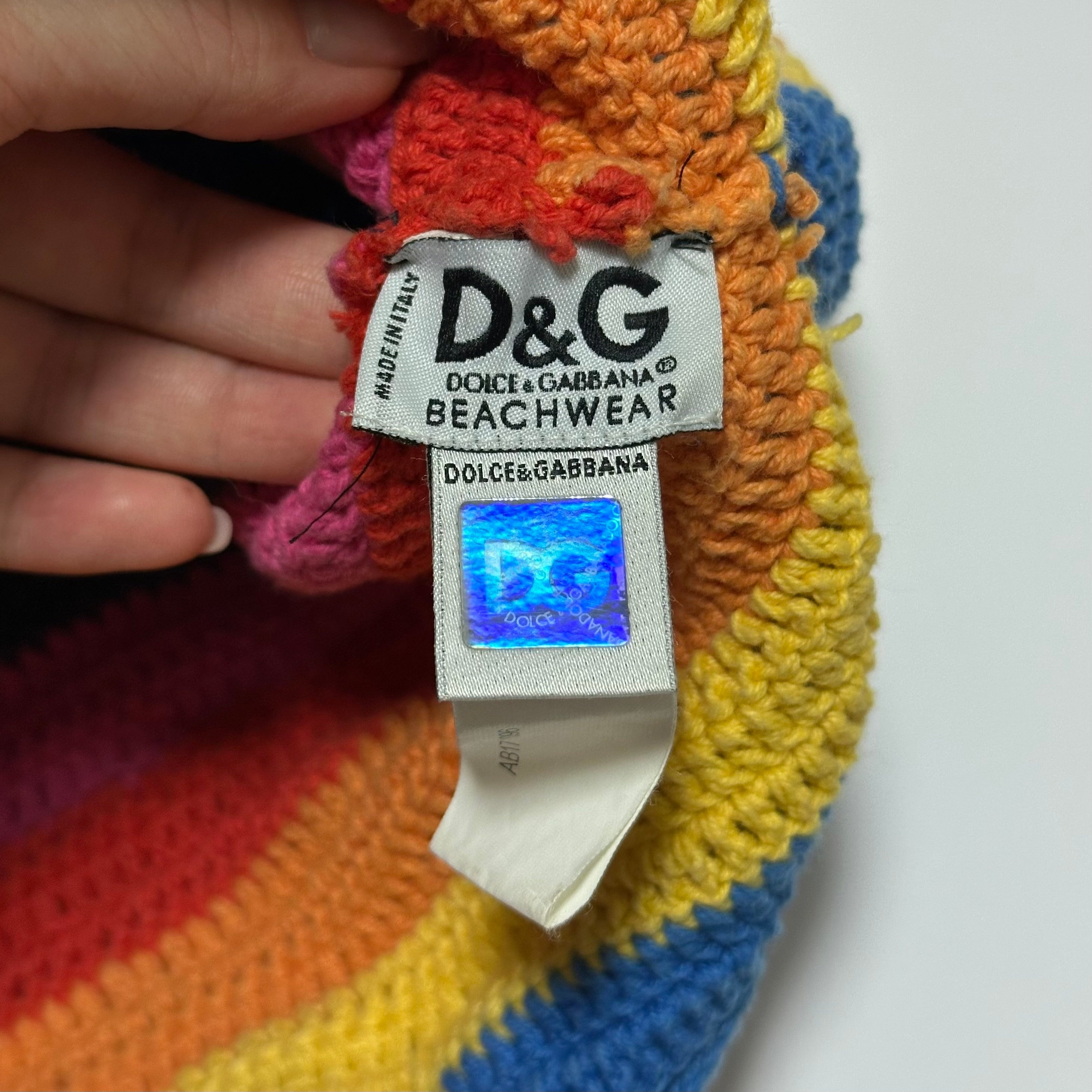 D&G - D&G Knit Rainbow Handle Tote Bag - 9